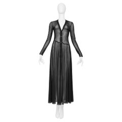 Jean Paul Gaultier Black Mesh Sheer Cardigan Dress