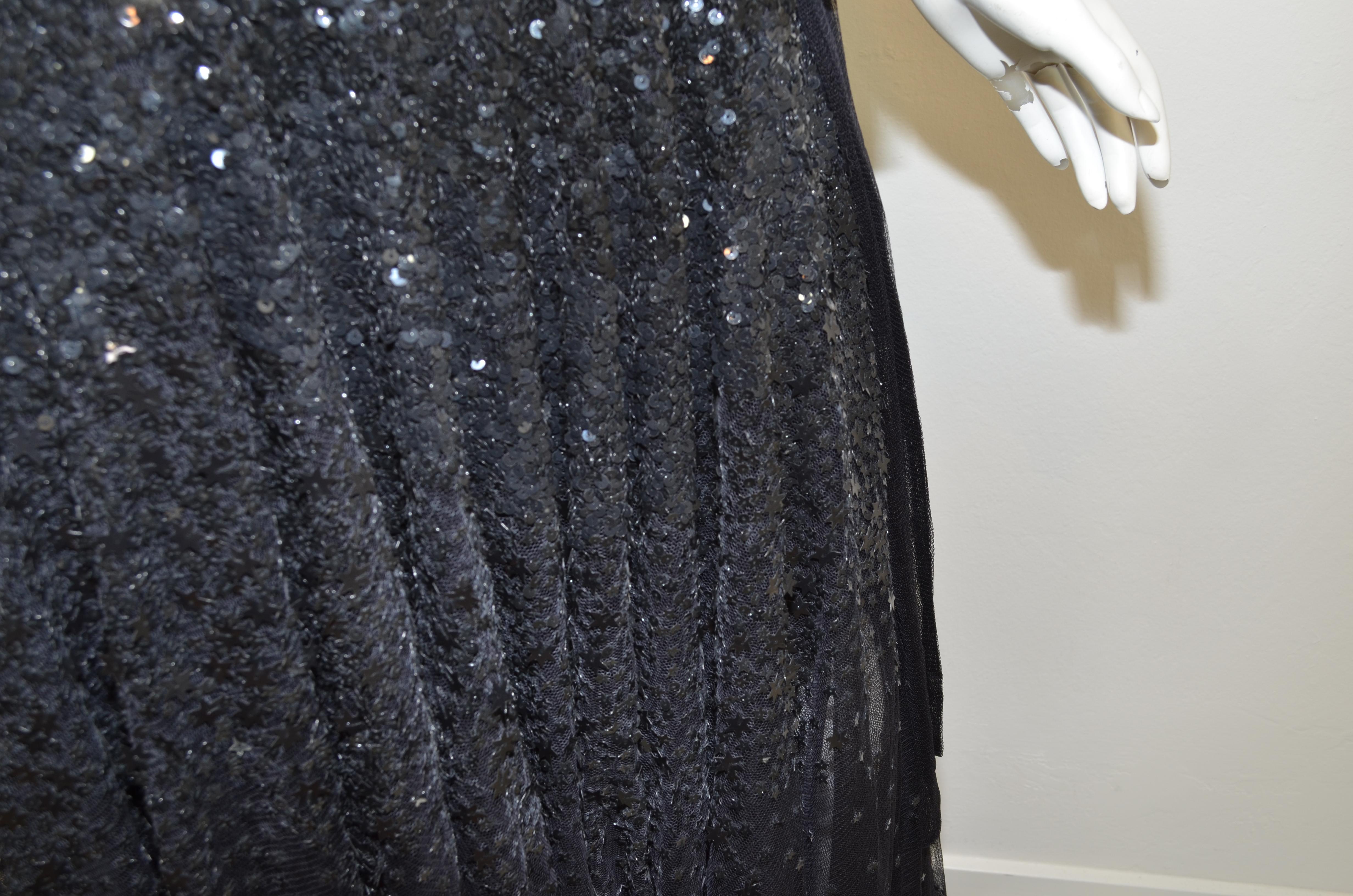 Jean Paul Gaultier Black Mesh Skirt with Star Sequins 1
