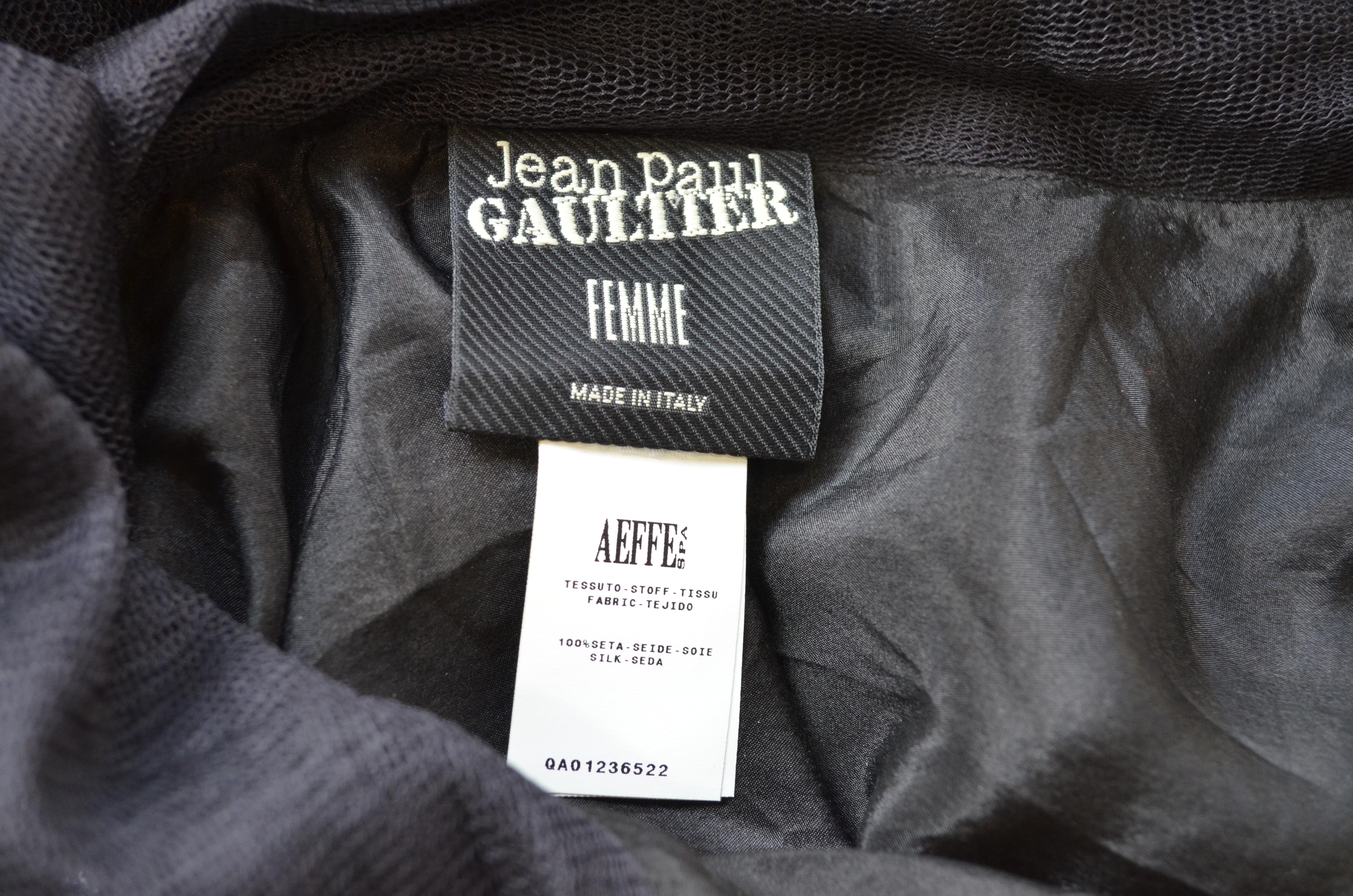 Jean Paul Gaultier Black Mesh Skirt with Star Sequins 2