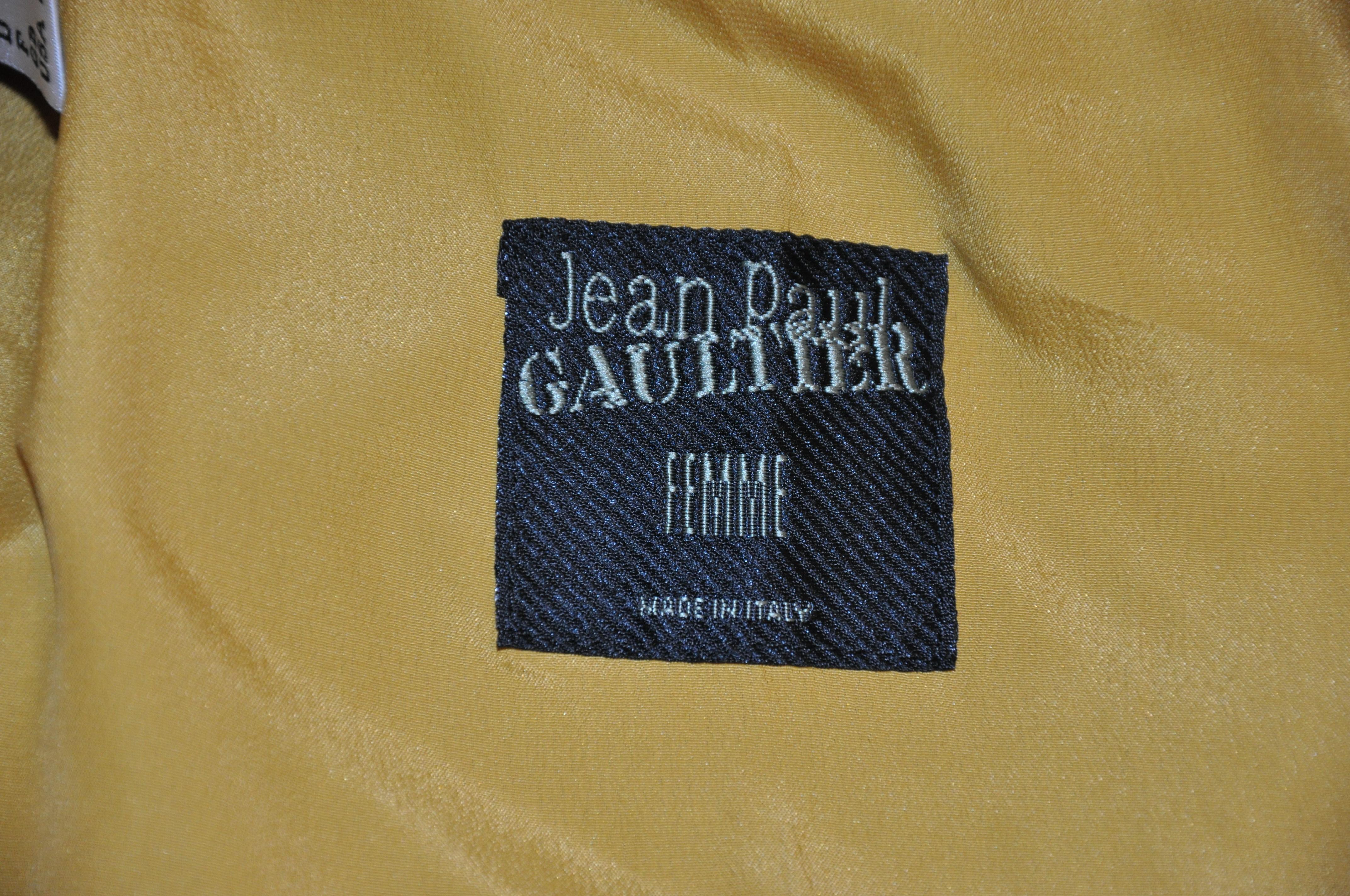      Jean Paul Gaultier seltene schwarze Jacke im Military-Stil hat 5 geätzte 