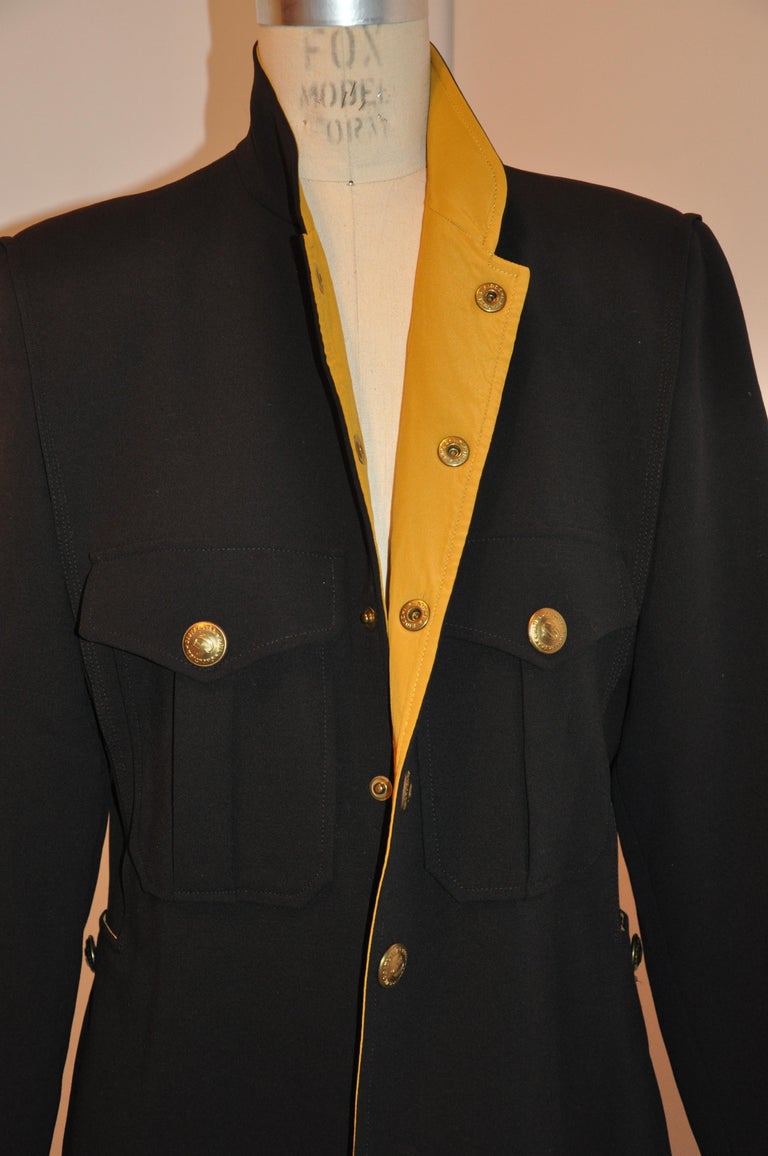Jean Paul Gaultier Black Military-Style Jacket In Good Condition For Sale In New York, NY
