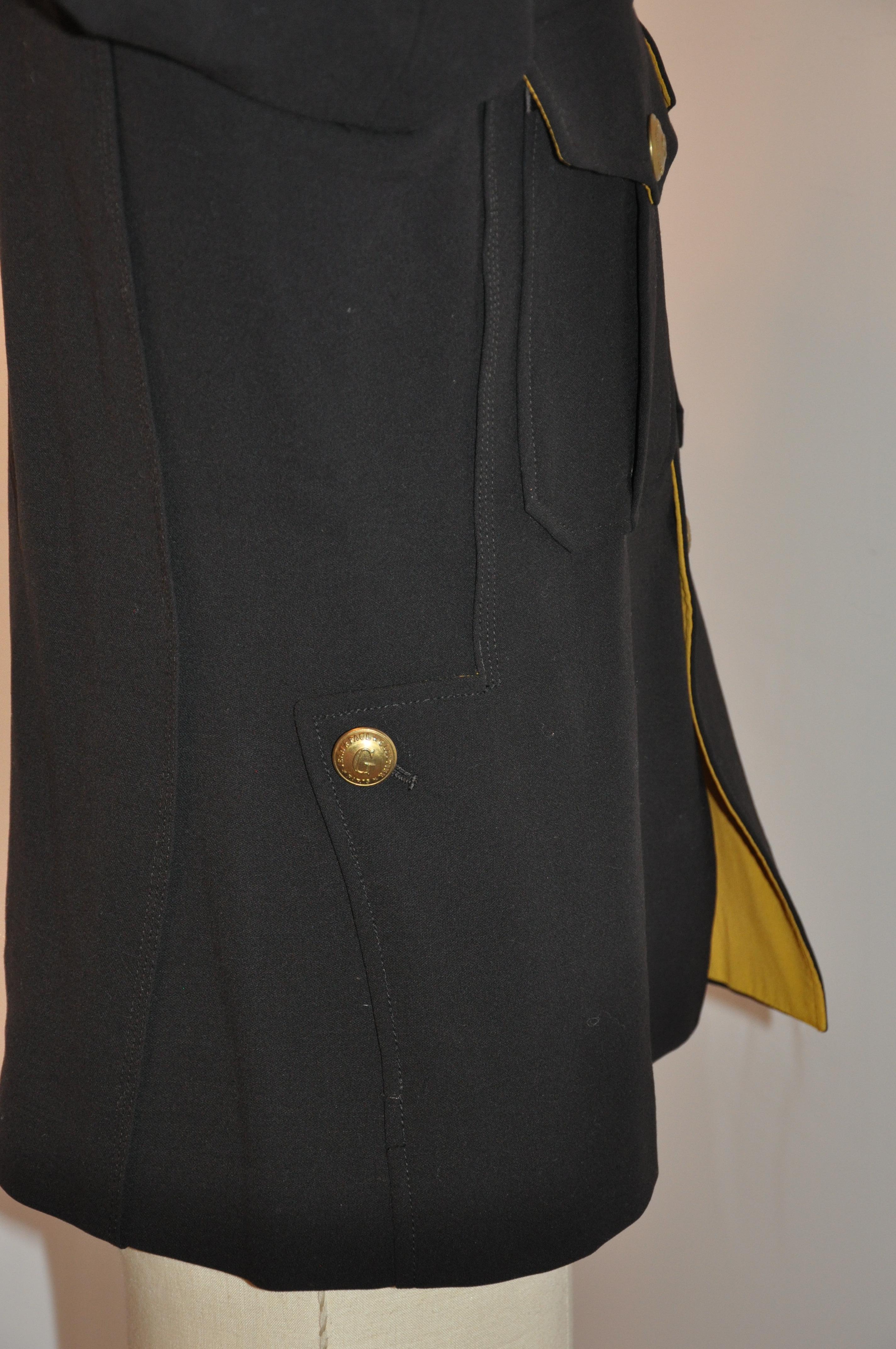 Women's or Men's Jean Paul Gaultier Black Military-Style Jacket For Sale