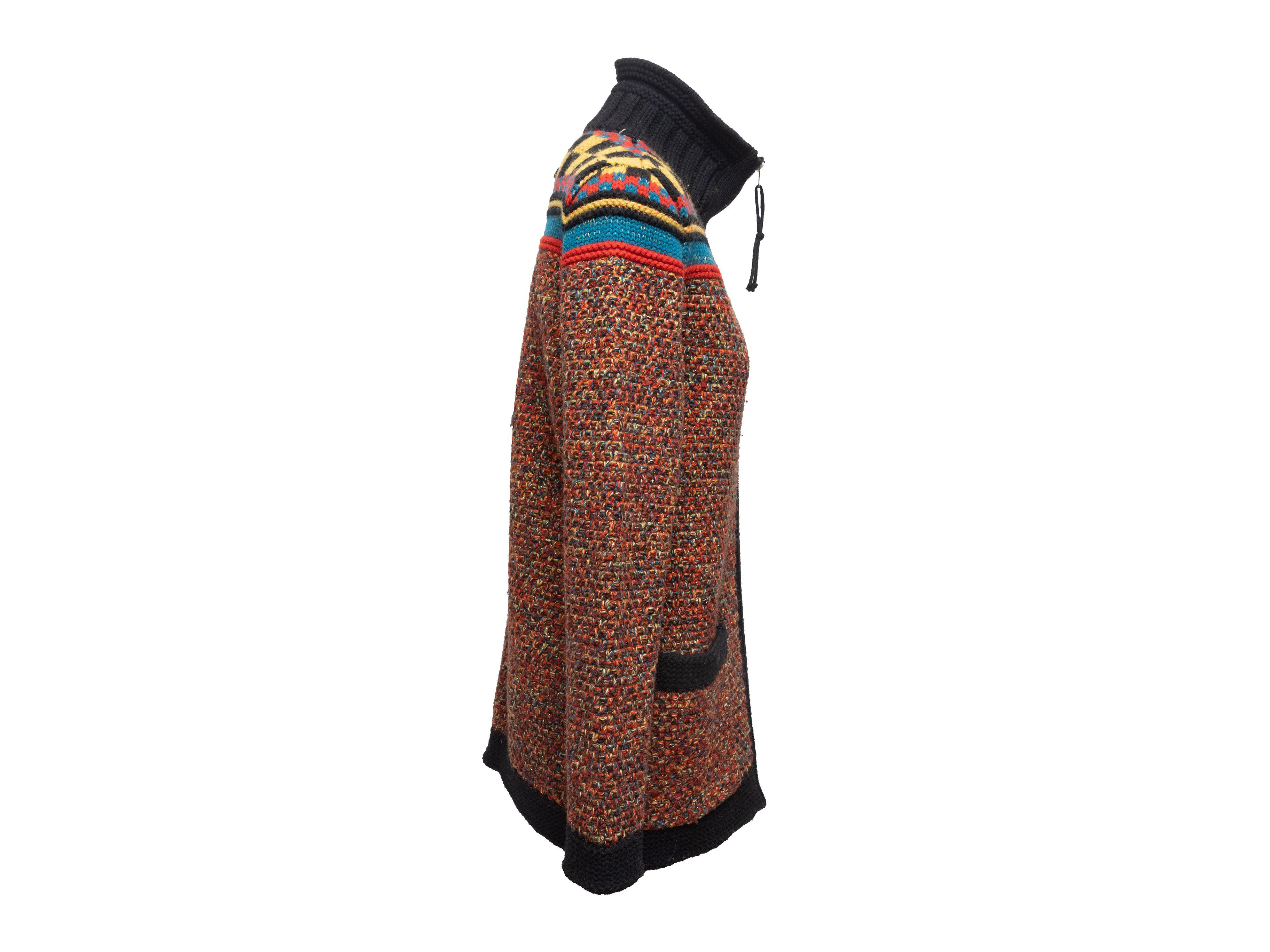 Jean Paul Gaultier Black & Multicolor 1995 Wool Cardigan 1