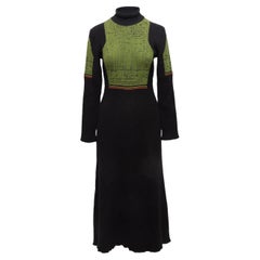 Jean Paul Gaultier Schwarzes & mehrfarbiges Kleid aus Wolle mit Circuit Board aus den 90ern