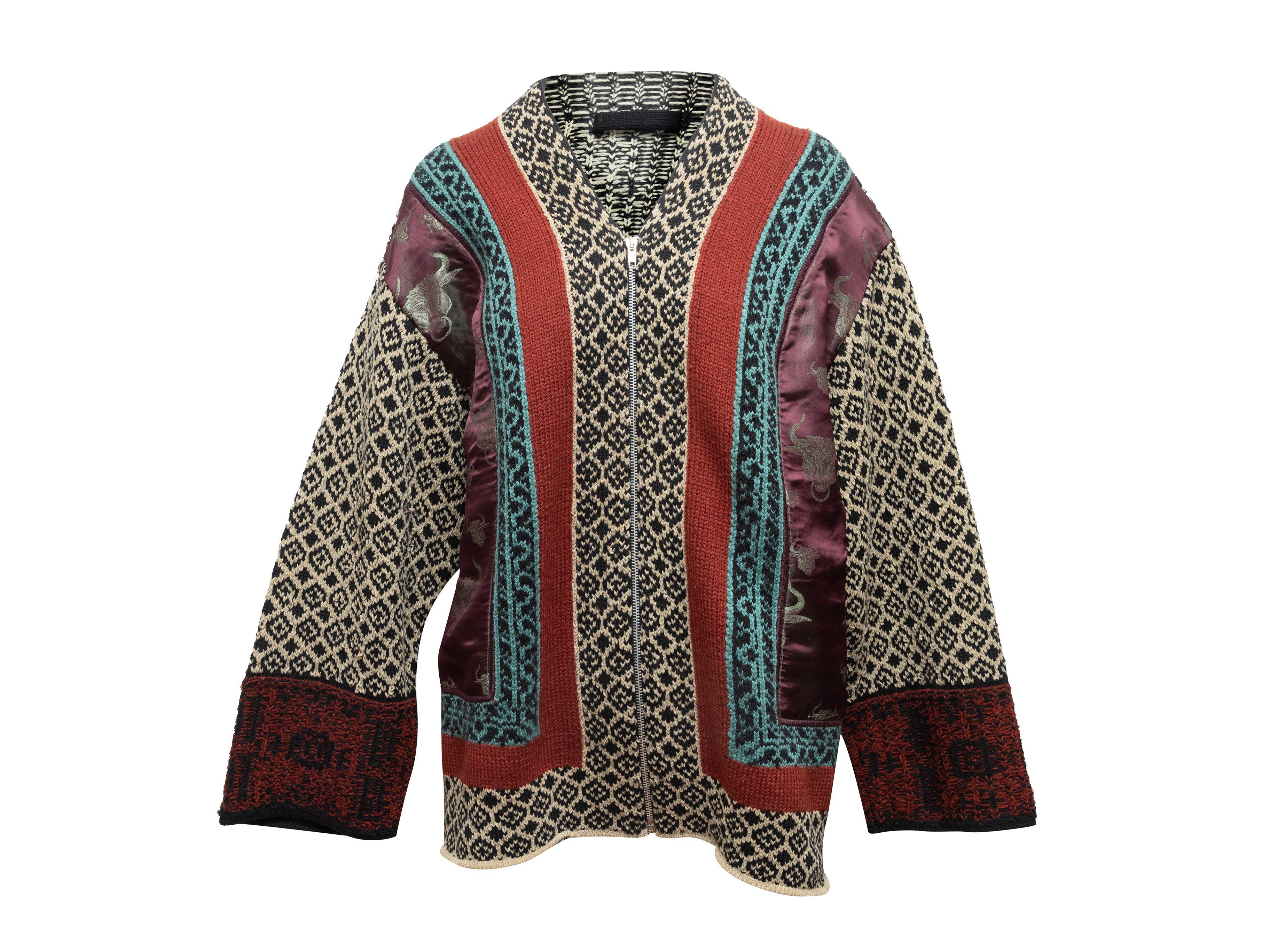 Women's Jean Paul Gaultier Black & Multicolor Virgin Wool Jacket