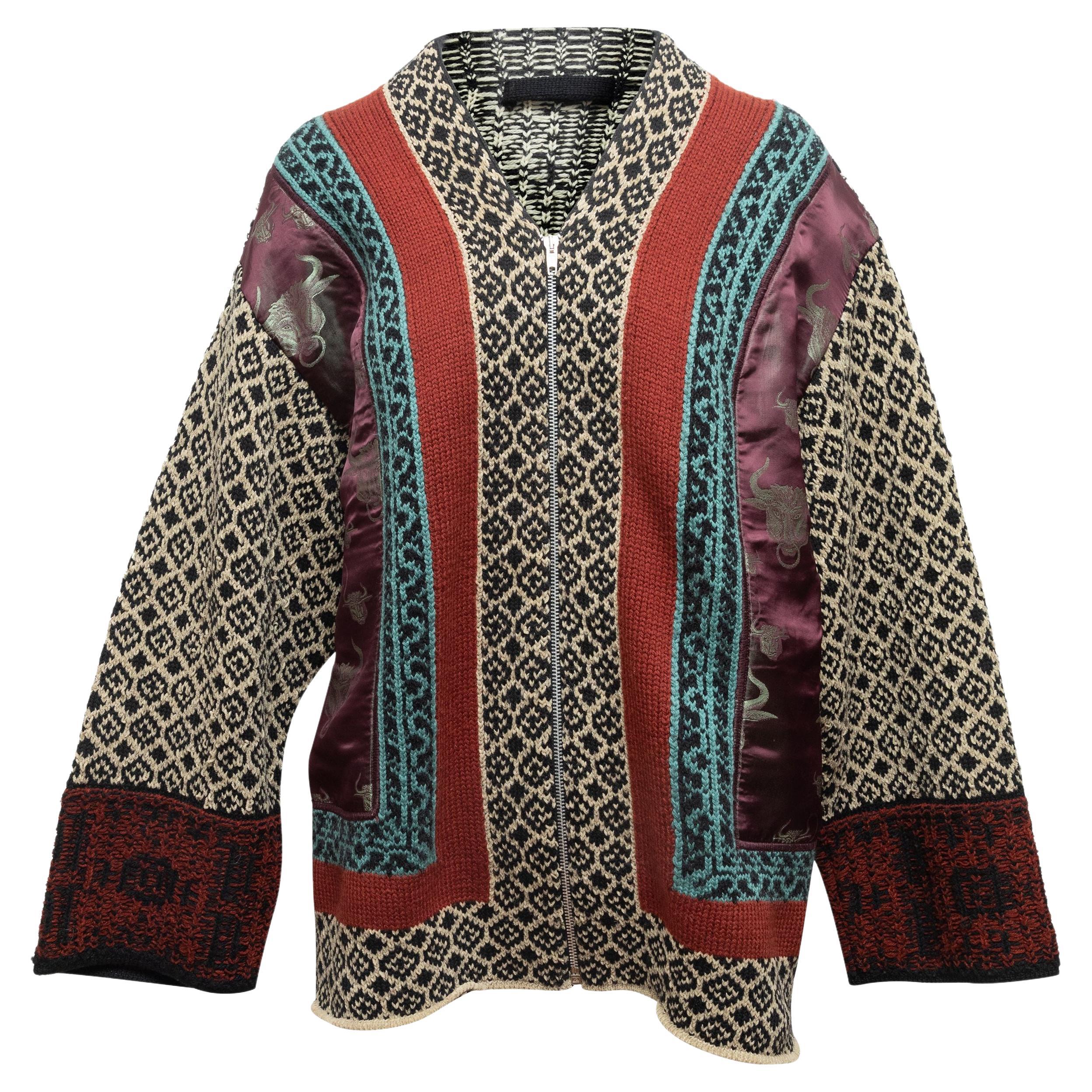 Jean Paul Gaultier Black & Multicolor Virgin Wool Jacket