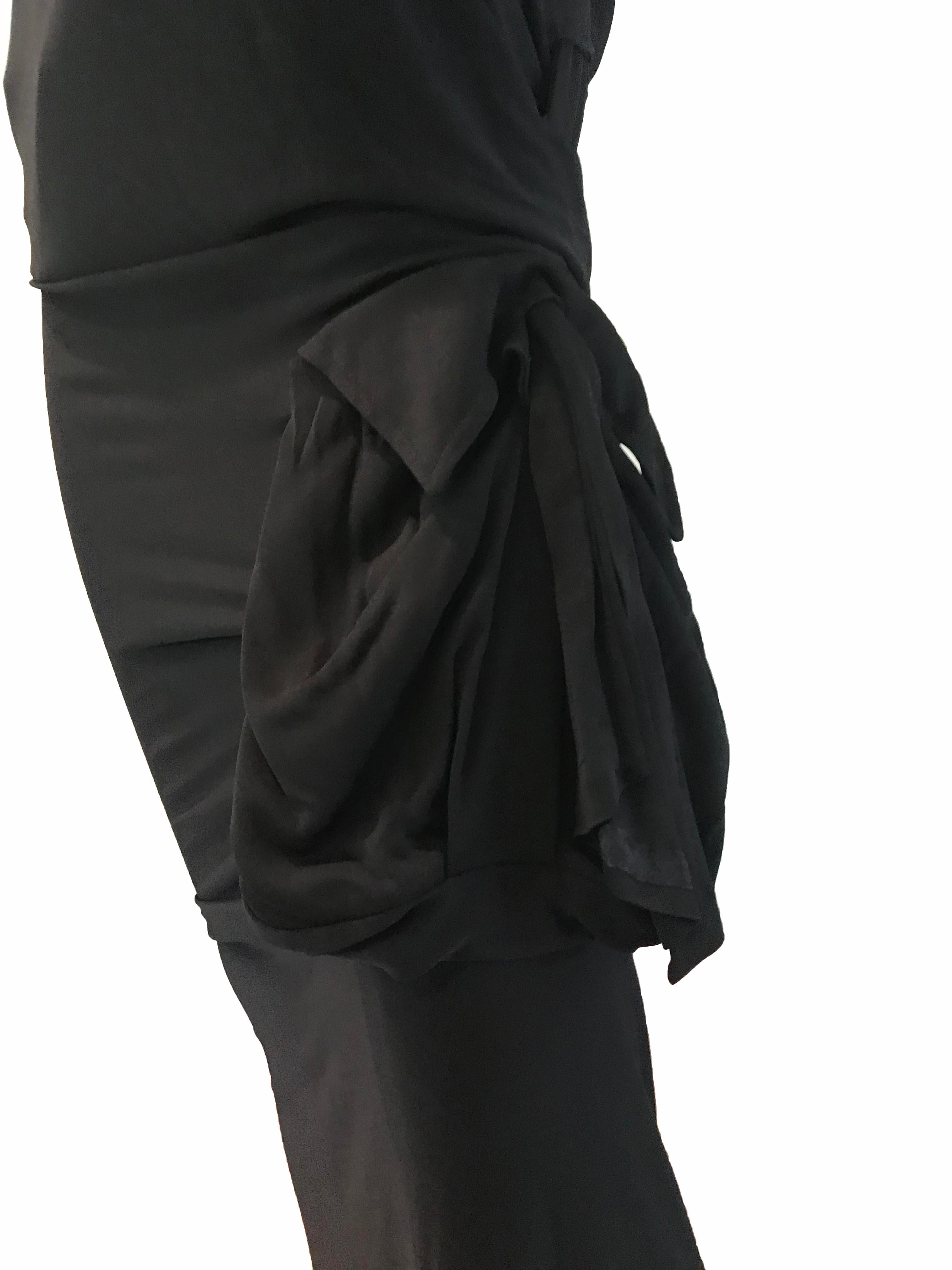 Jean Paul Gaultier Schwarzes One-Shoulder-Kleid mit angehängtem Etui Damen im Angebot