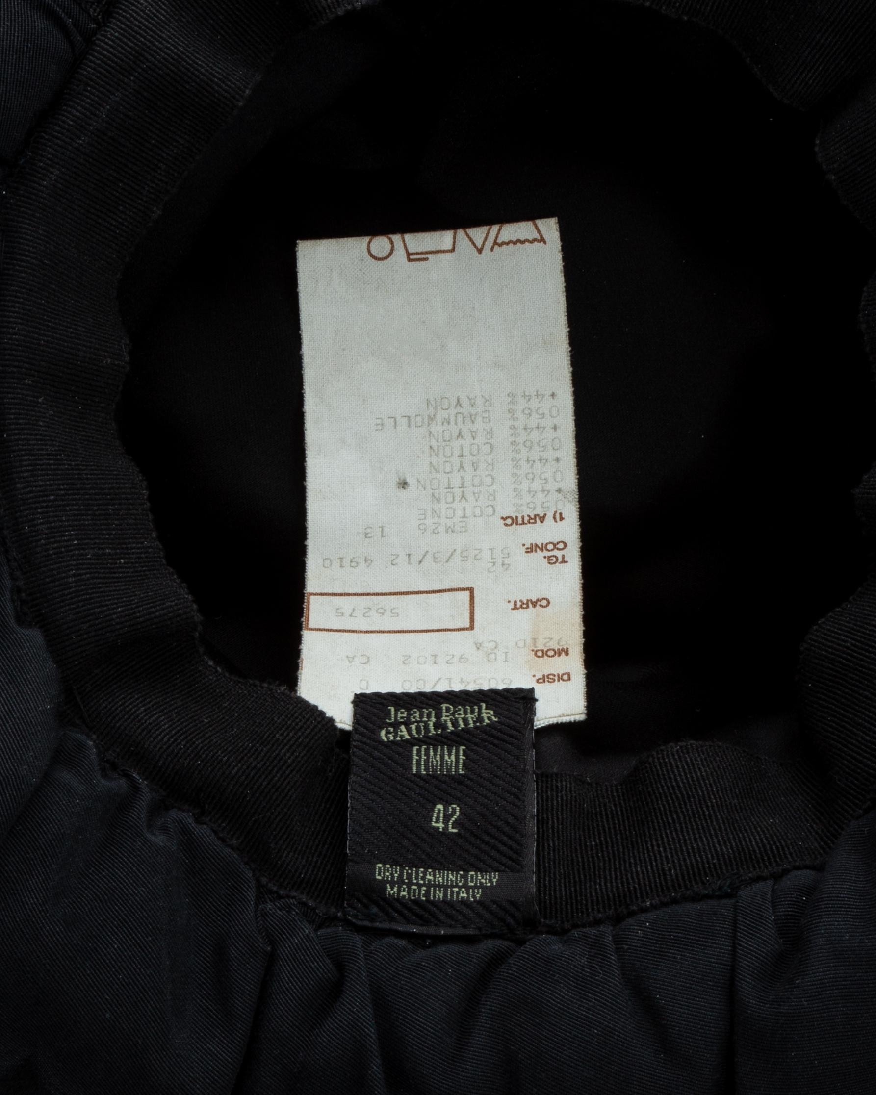 Jean Paul Gaultier black oversized puffer trapper hat, fw 1993 For Sale 2