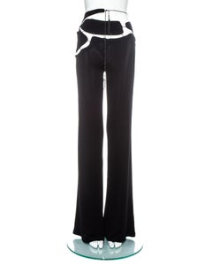 Jean Paul Gaultier black patchwork and chain flared pants, ss 2003