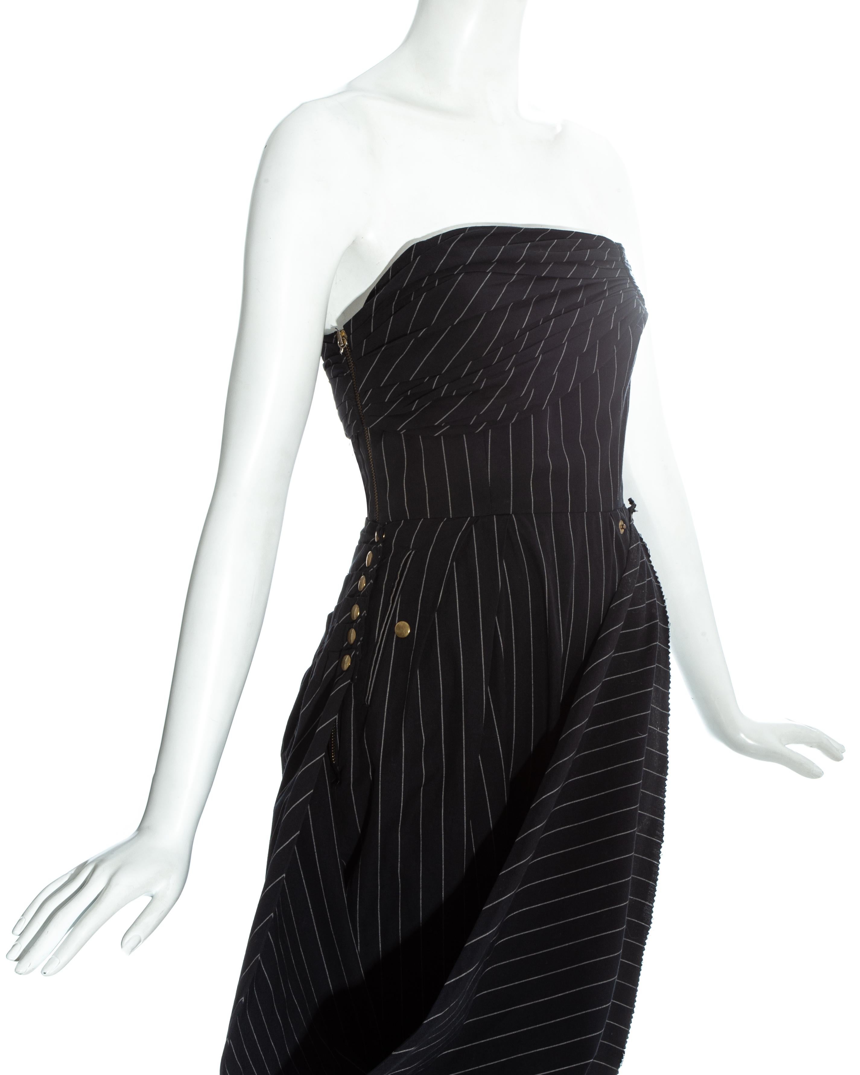 with jean pinstripe dress