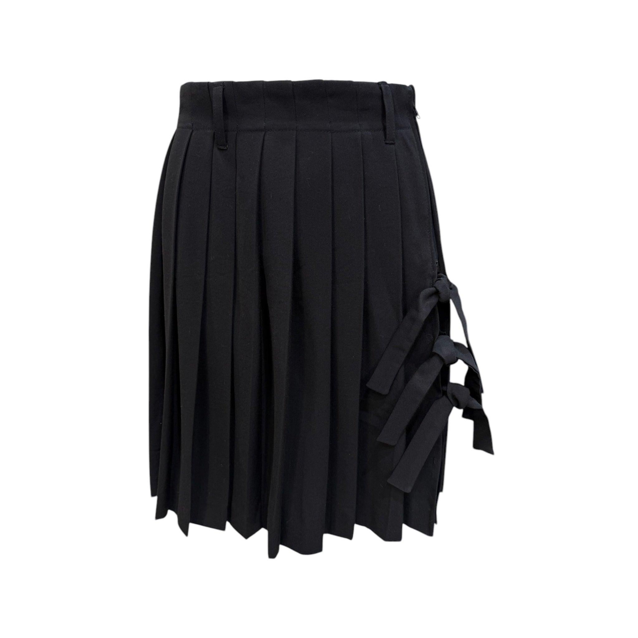 Jean Paul Gaultier Black Pleated Mini Skirt with Ties, 2000s For Sale