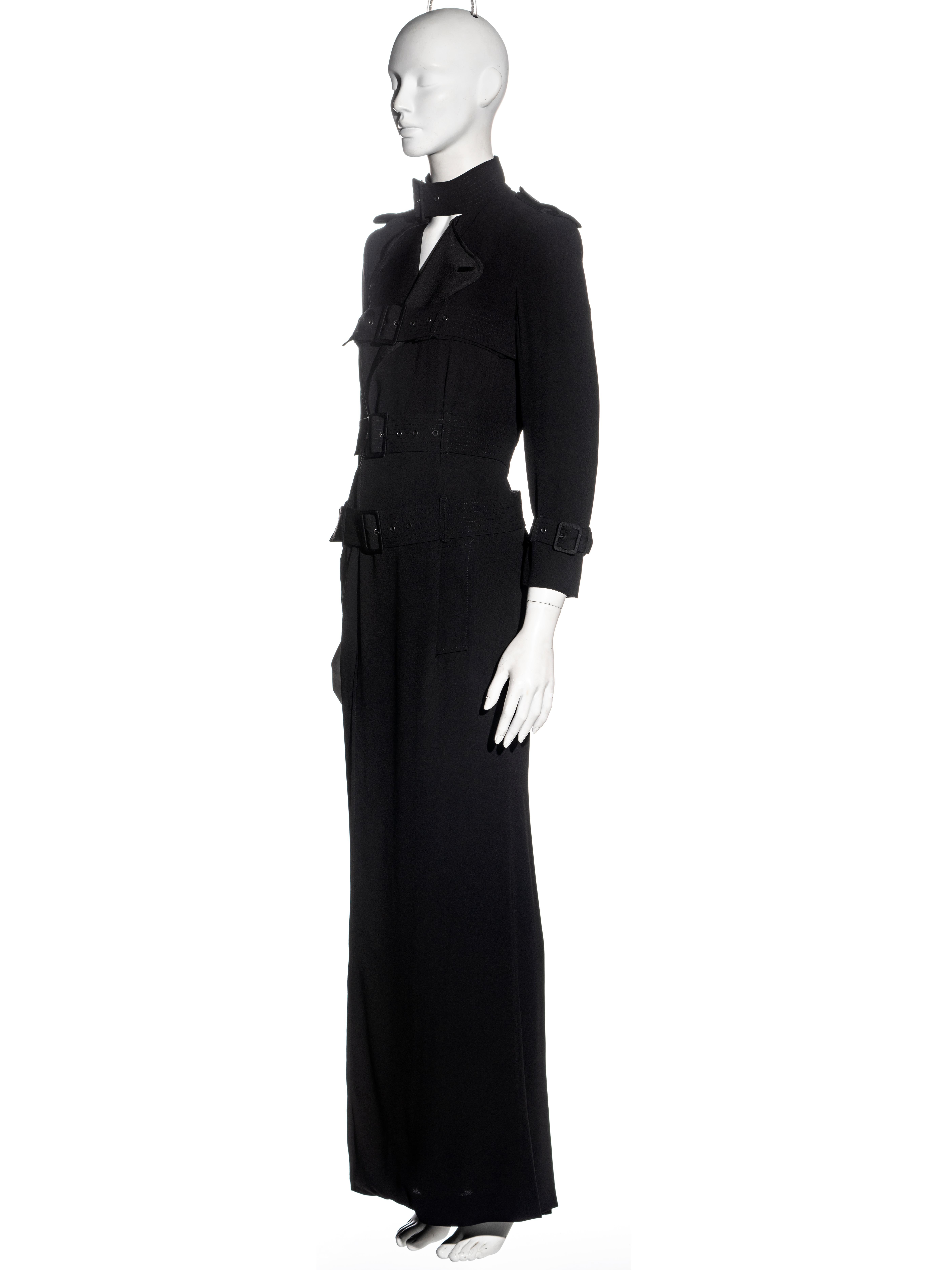 Women's Jean Paul Gaultier black rayon shirt dress with bondage belts, fw 2009 For Sale