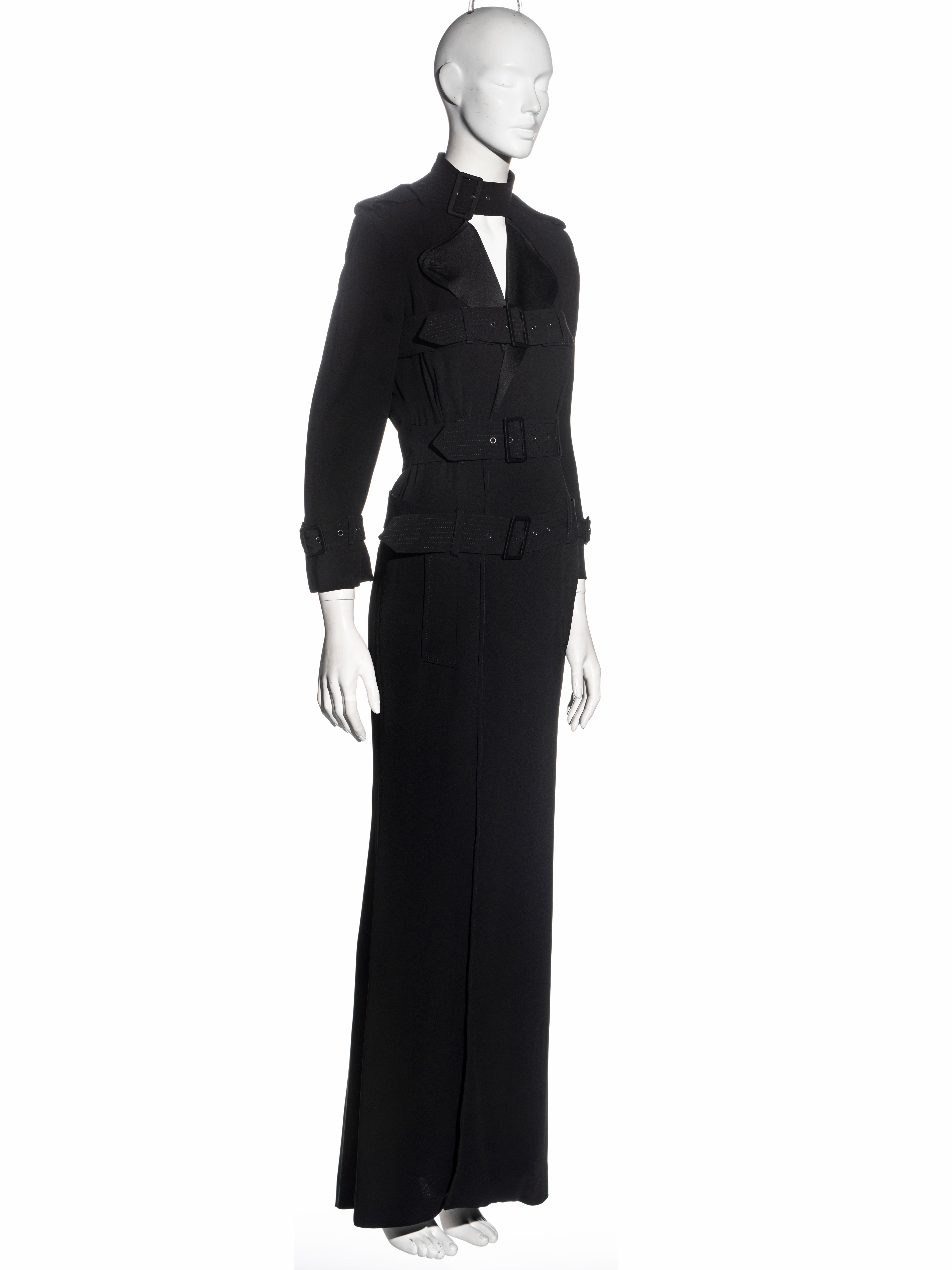Jean Paul Gaultier black rayon shirt dress with bondage belts, fw 2009 For Sale 1