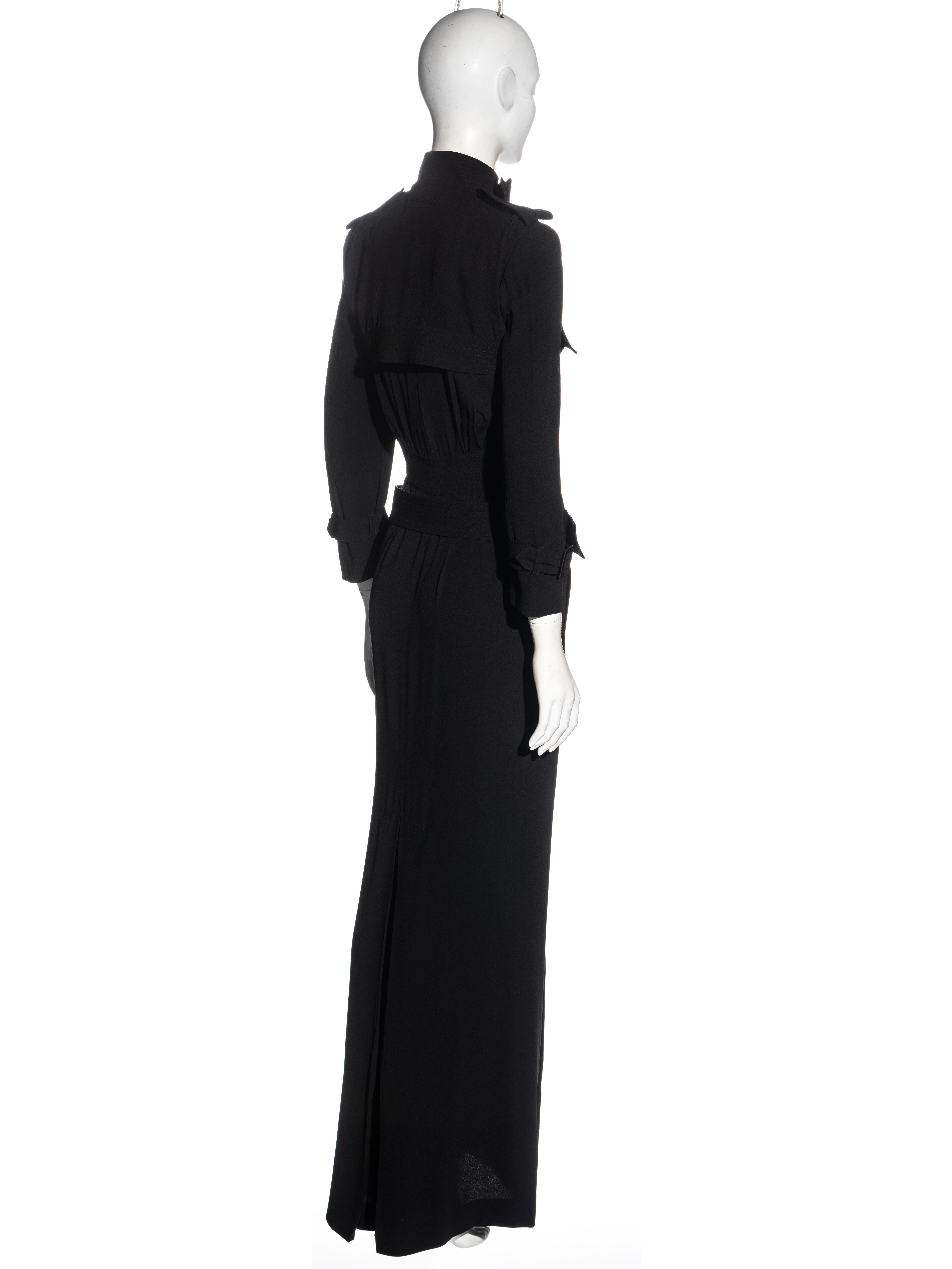 Jean Paul Gaultier black rayon shirt dress with bondage belts, fw 2009 For Sale 2