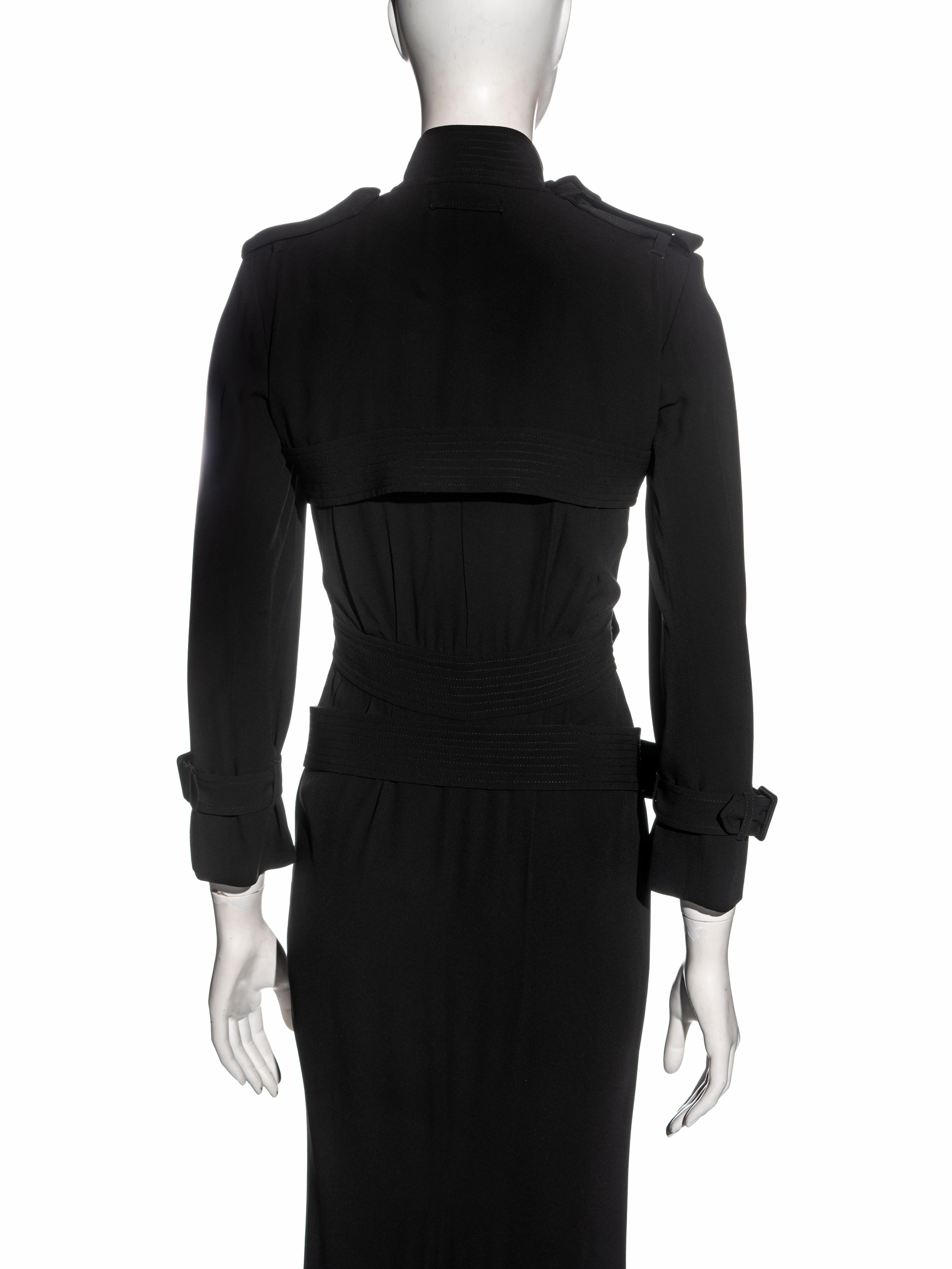 Jean Paul Gaultier black rayon shirt dress with bondage belts, fw 2009 For Sale 4