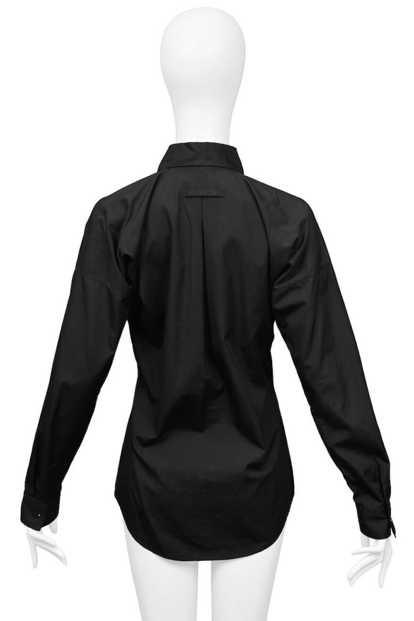 Jean Paul Gaultier Black Shirt With Silver Balls In Excellent Condition For Sale In Los Angeles, CA