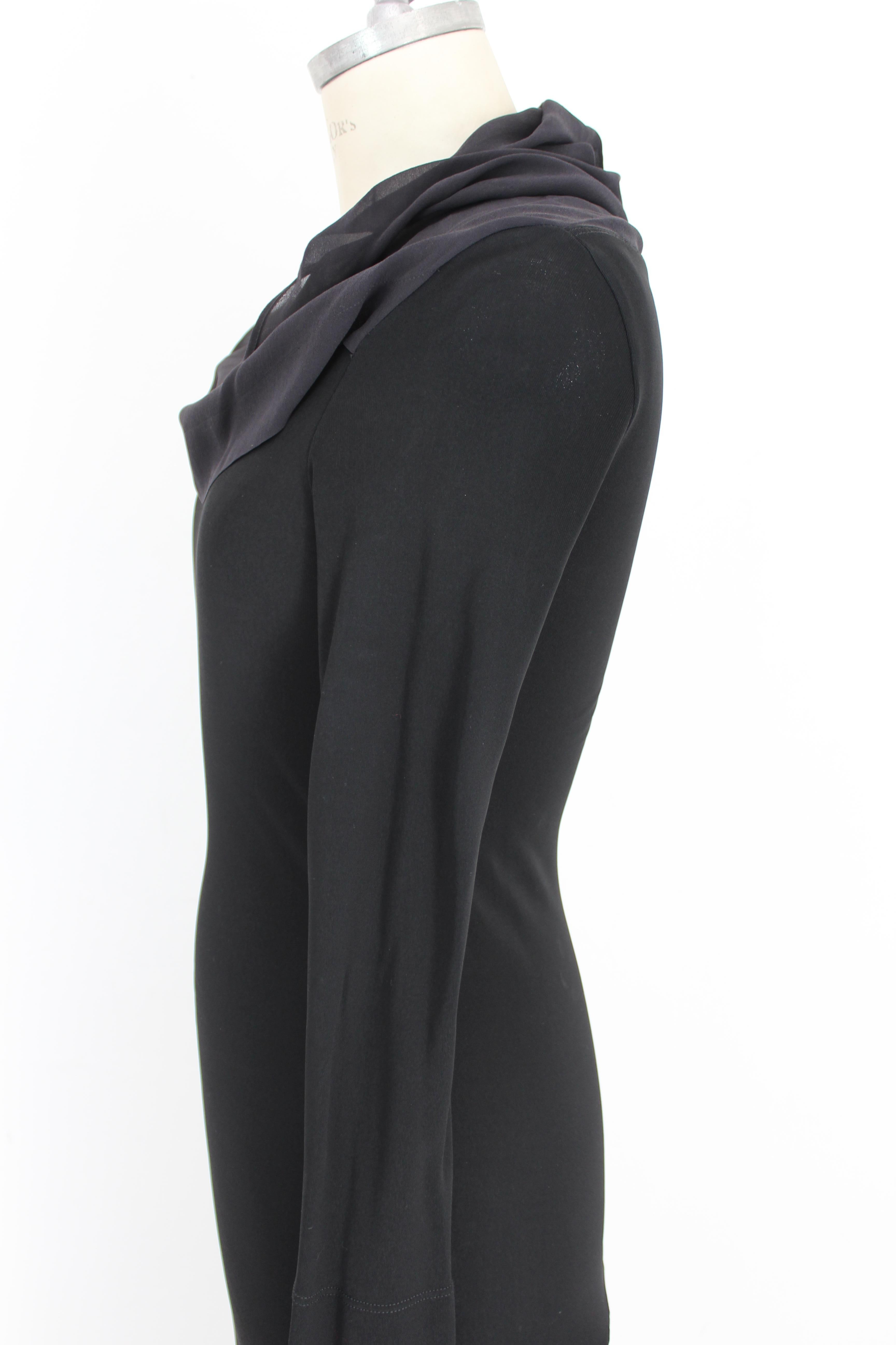 Jean Paul Gaultier Black Silk Bodycon Long Evening Dress 2000s  6