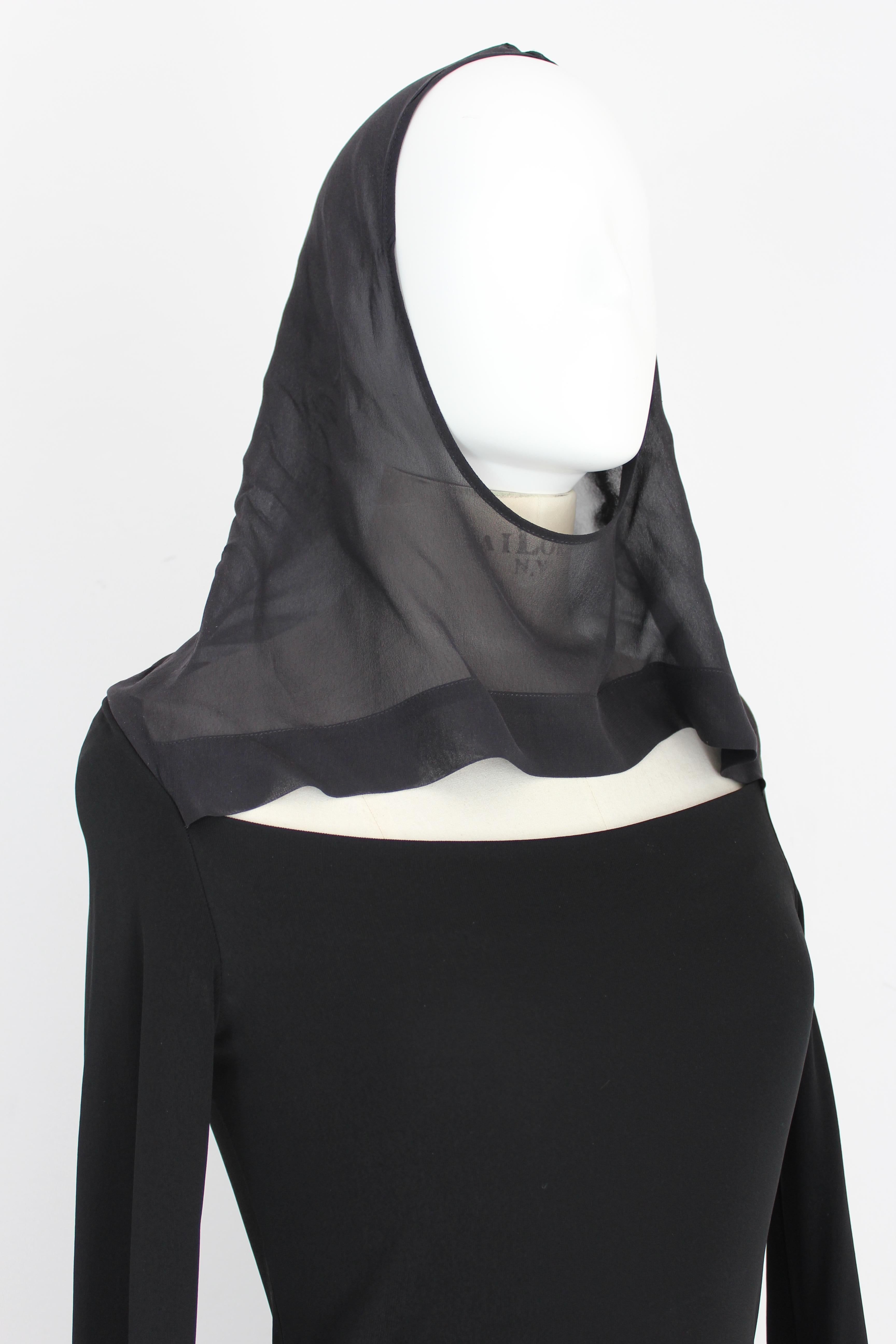 Jean Paul Gaultier Black Silk Bodycon Long Evening Dress 2000s  3