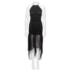 Jean Paul Gaultier Schwarzes Minikleid aus Stretch-Netzgeflecht mit Seidenunderlay, F/S 2001