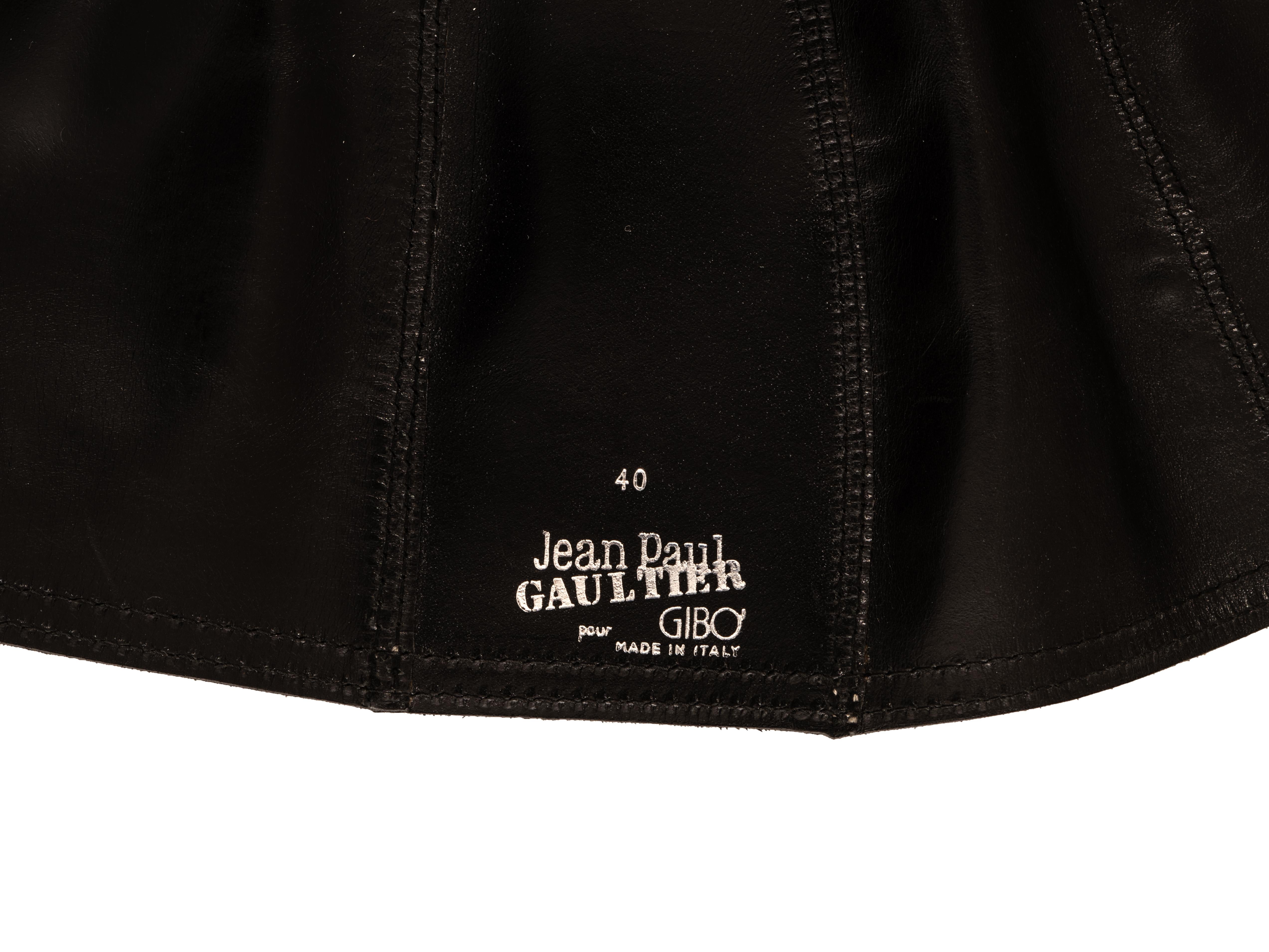Jean Paul Gaultier black suede zip up corset, fw 1987 1