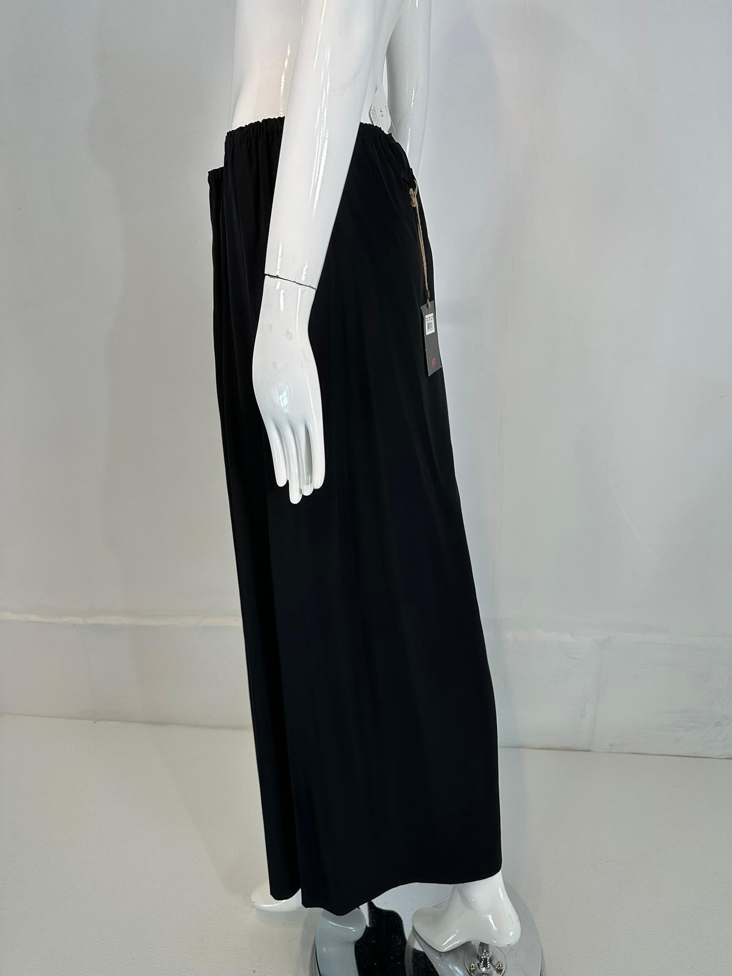 Jean Paul Gaultier Black Taffeta Hip Front Patch Pocket Maxi Skirt NWT 10 For Sale 7