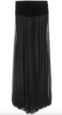 Jean Paul Gaultier Black Tulle Skirt/Dress with Velvet Details