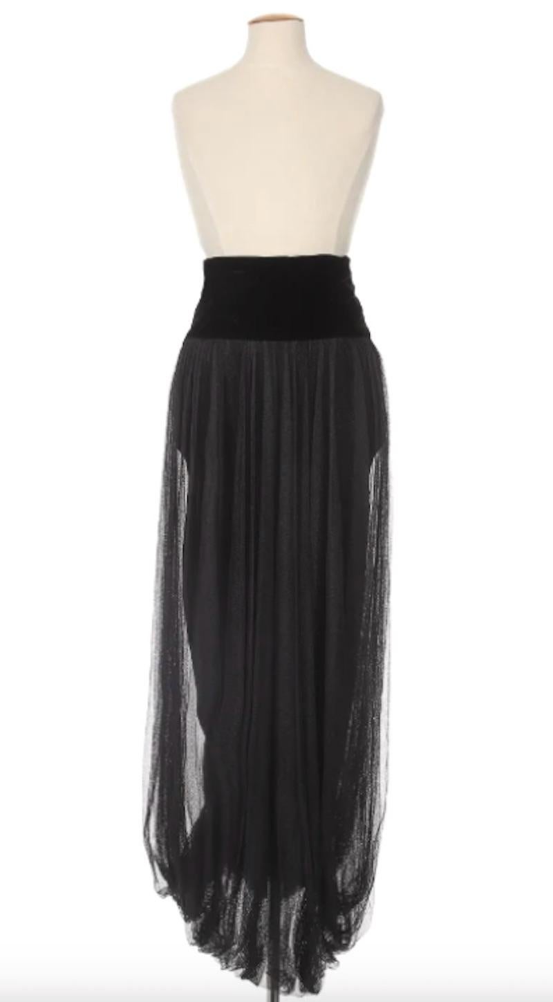 Women's Jean Paul Gaultier Black Tulle Skirt/Dress with Velvet Details For Sale