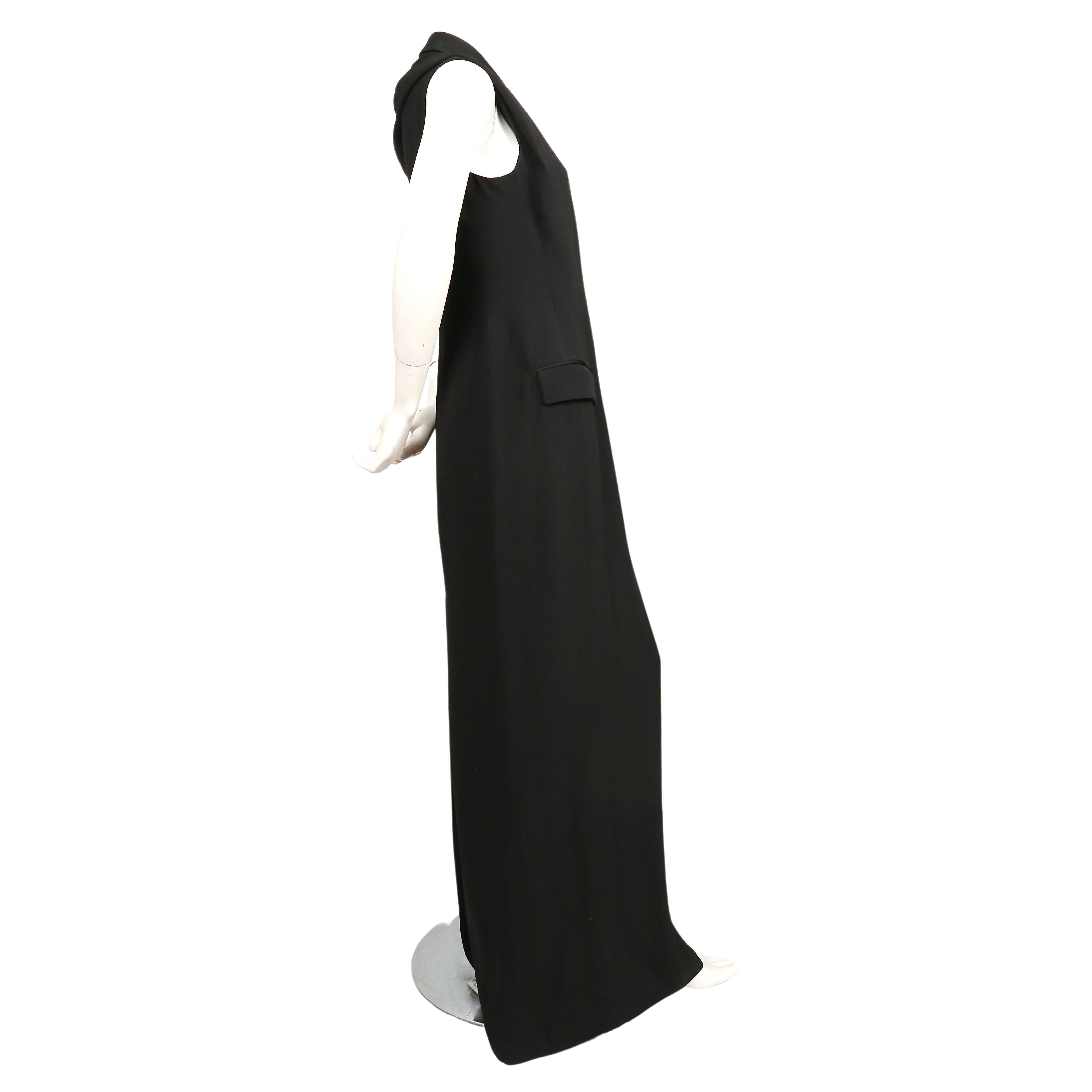 JEAN PAUL GAULTIER black tuxedo gown with draped silk scarf For Sale 1