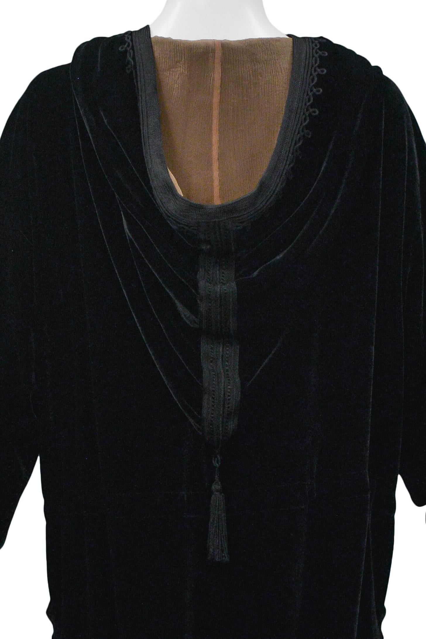 Jean Paul Gaultier Black Velvet Hoodie Tunic Dress 2010 For Sale 4