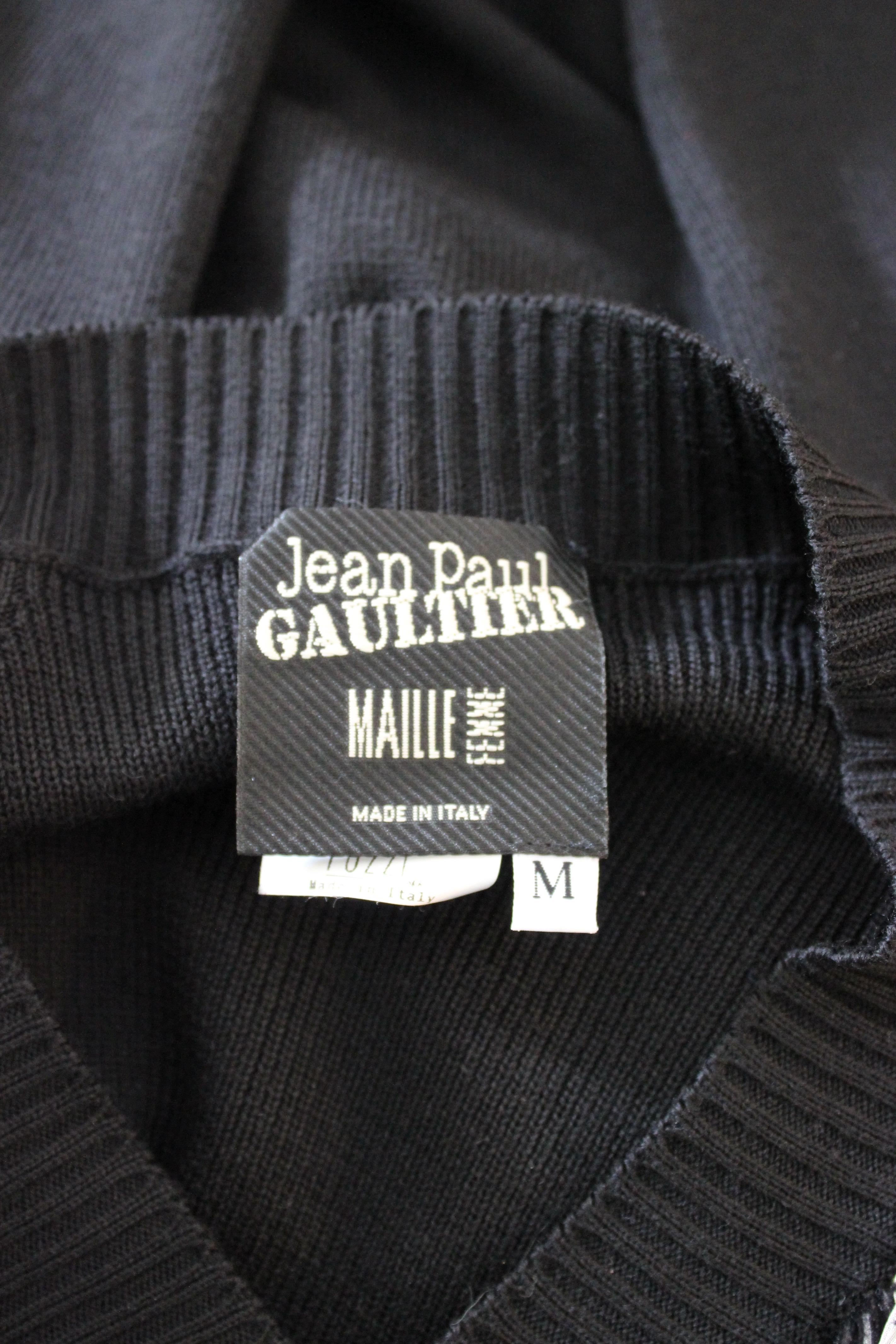 Jean Paul Gaultier Schwarzes weißes Seidennetz Psychedelisches Kleid Fuzzi 4