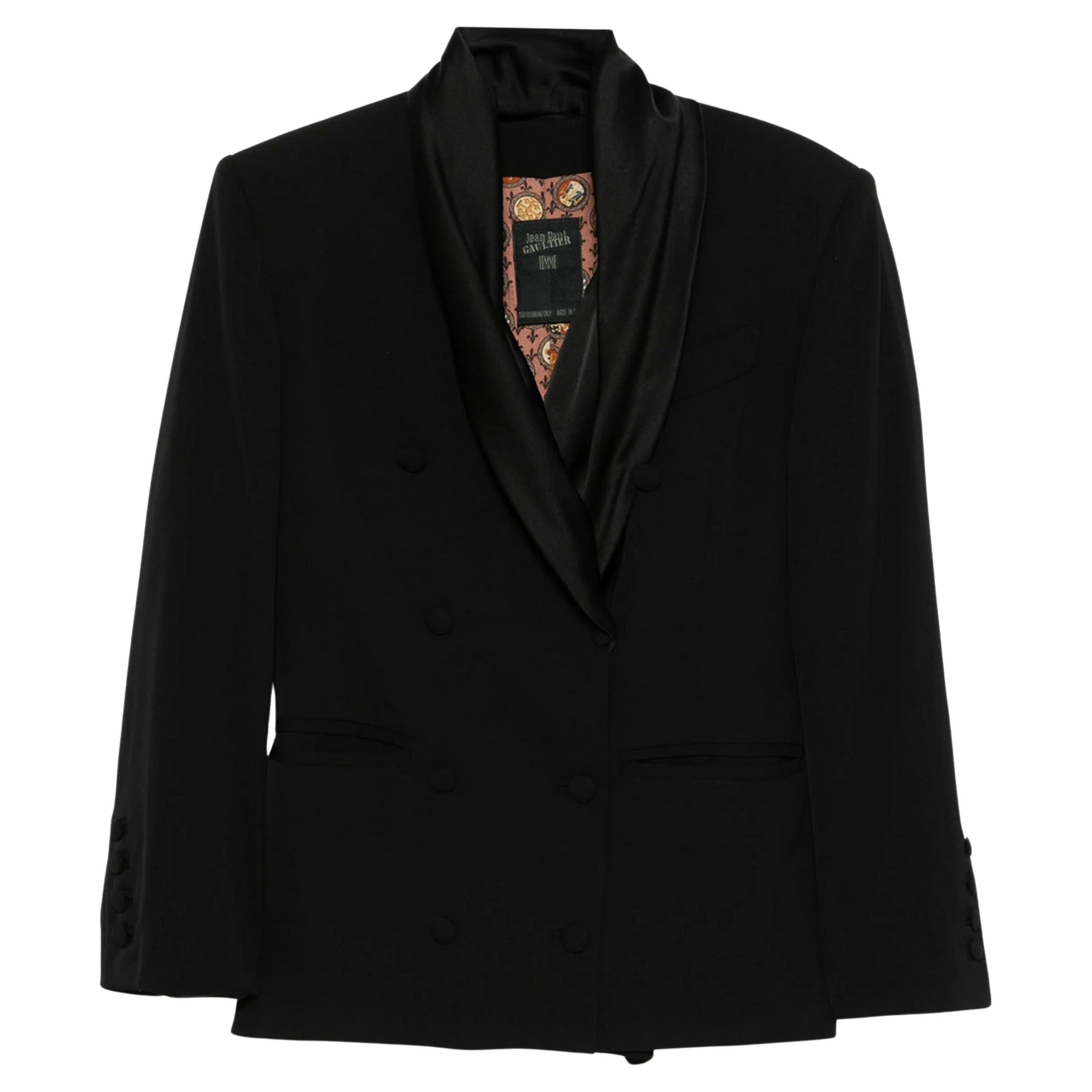 Jean Paul Gaultier Black Wool Blazer For Sale