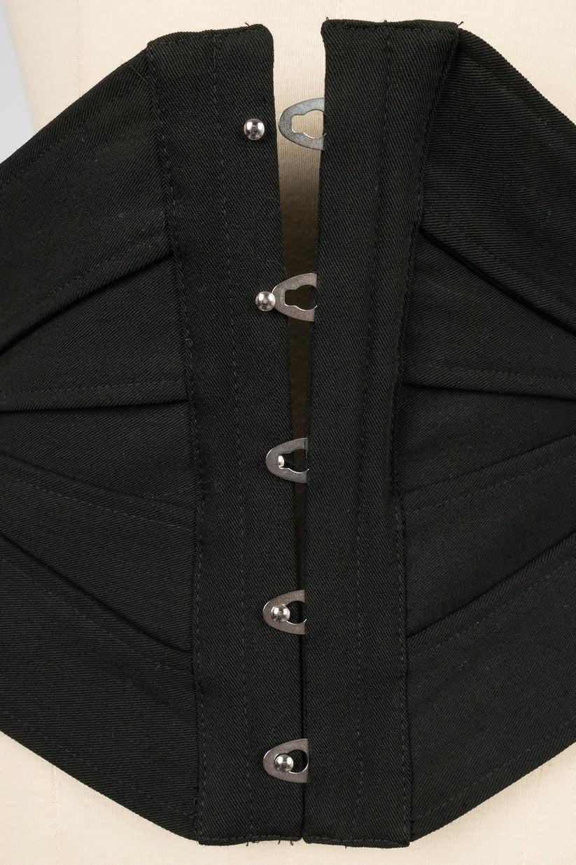 Jean-Paul Gaultier Black Wool Corset Belt For Sale 2