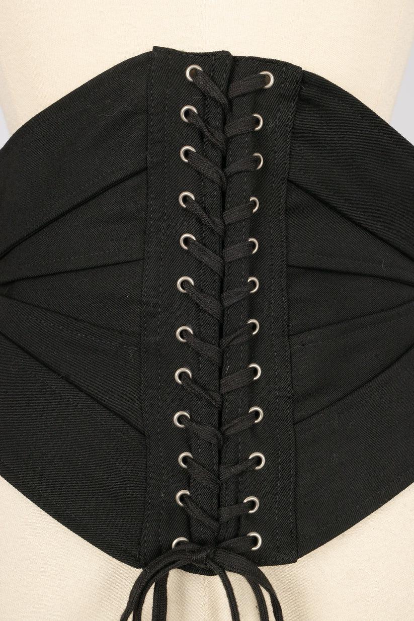 Jean-Paul Gaultier Black Wool Corset Belt For Sale 3