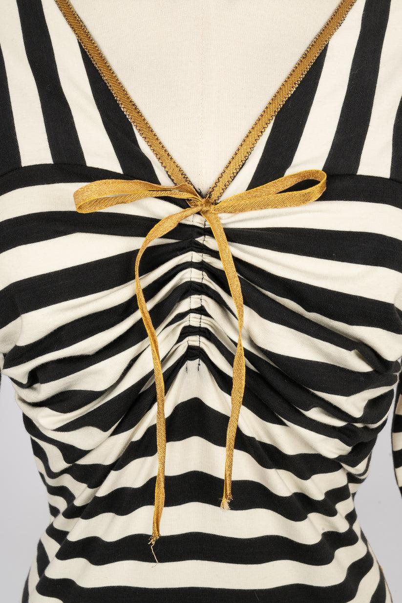 Jean-Paul Gaultier Blended Cotton Striped Top 1