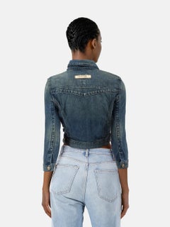 Jean Paul Gaultier Blue Cropped Denim Jacket Size L