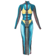 Jean Paul Gaultier blue 'Mad Maxette' dress, fw 1995