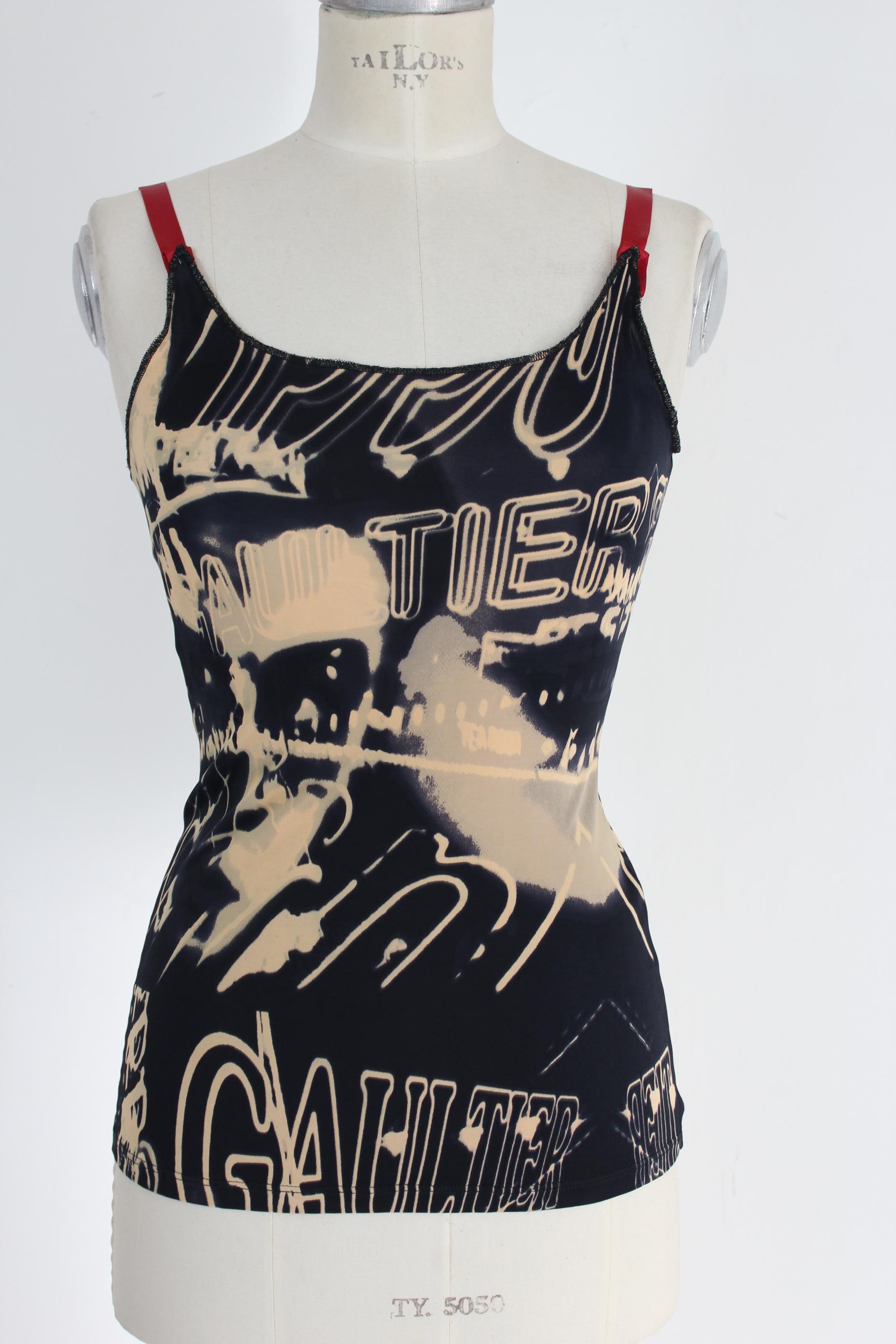 Jean Paul Gaultier Blue Navy Beige Skirt Suit Dress Monogram Graffiti 1998 4