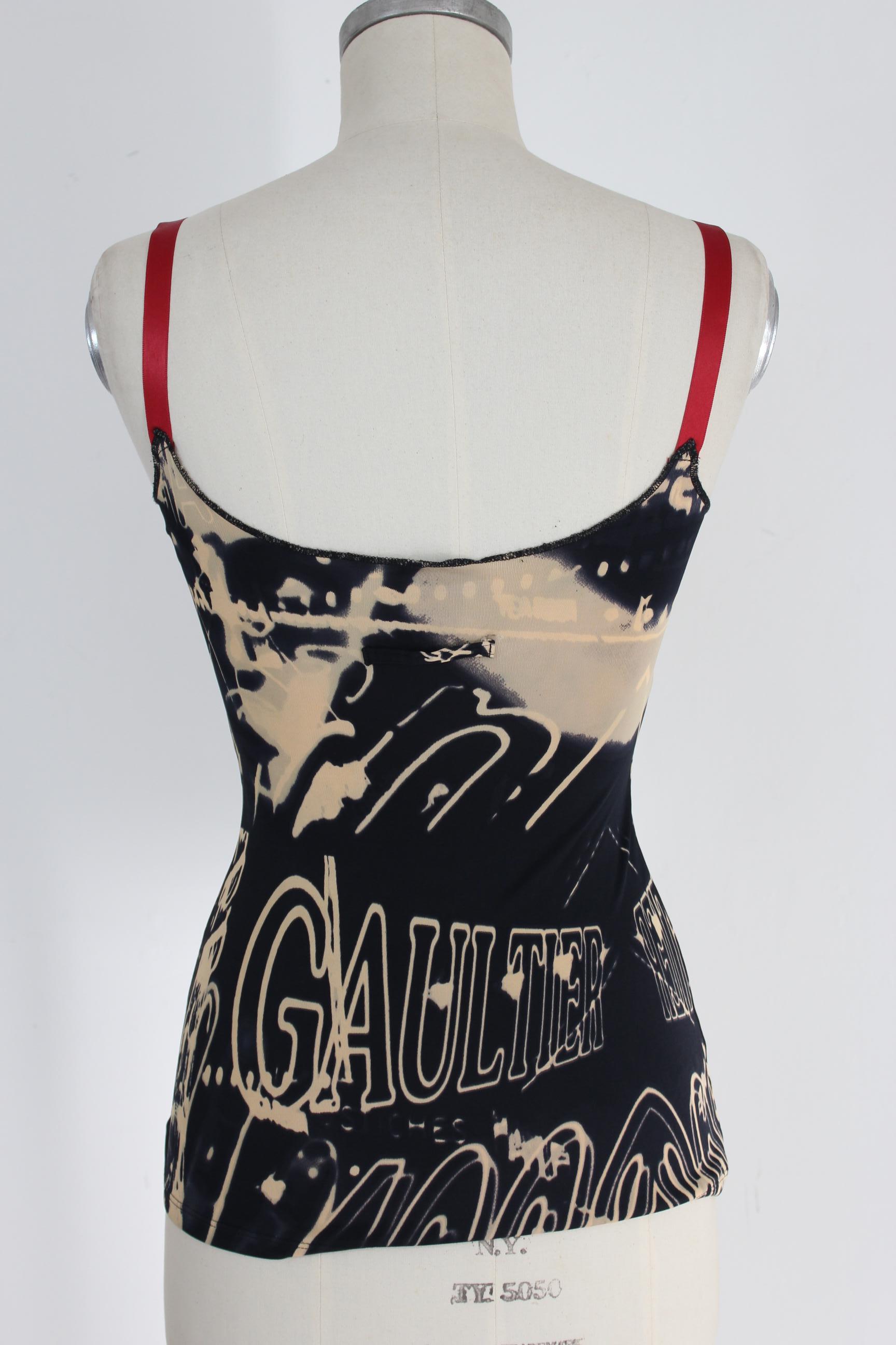 Jean Paul Gaultier Blue Navy Beige Skirt Suit Dress Monogram Graffiti 1998 5