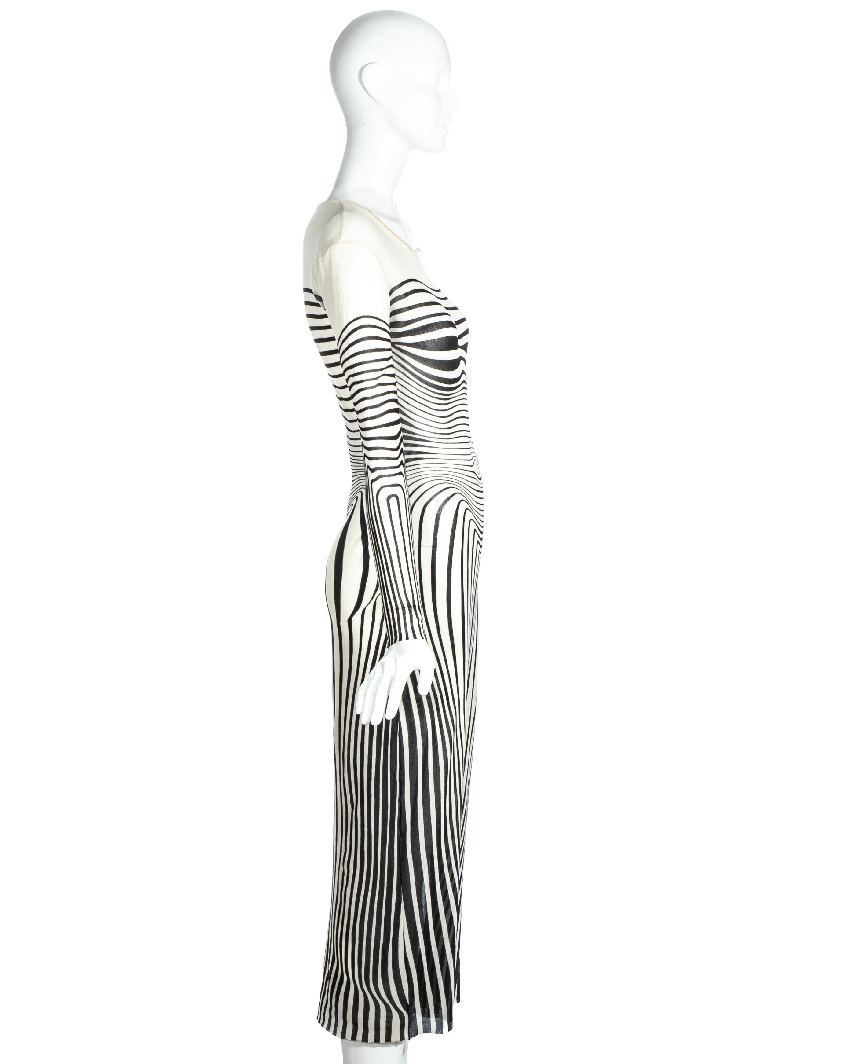  Robe de soirée Jean Paul Gaultier en maille nylon imprimée:: ss 1996 Pour femmes 