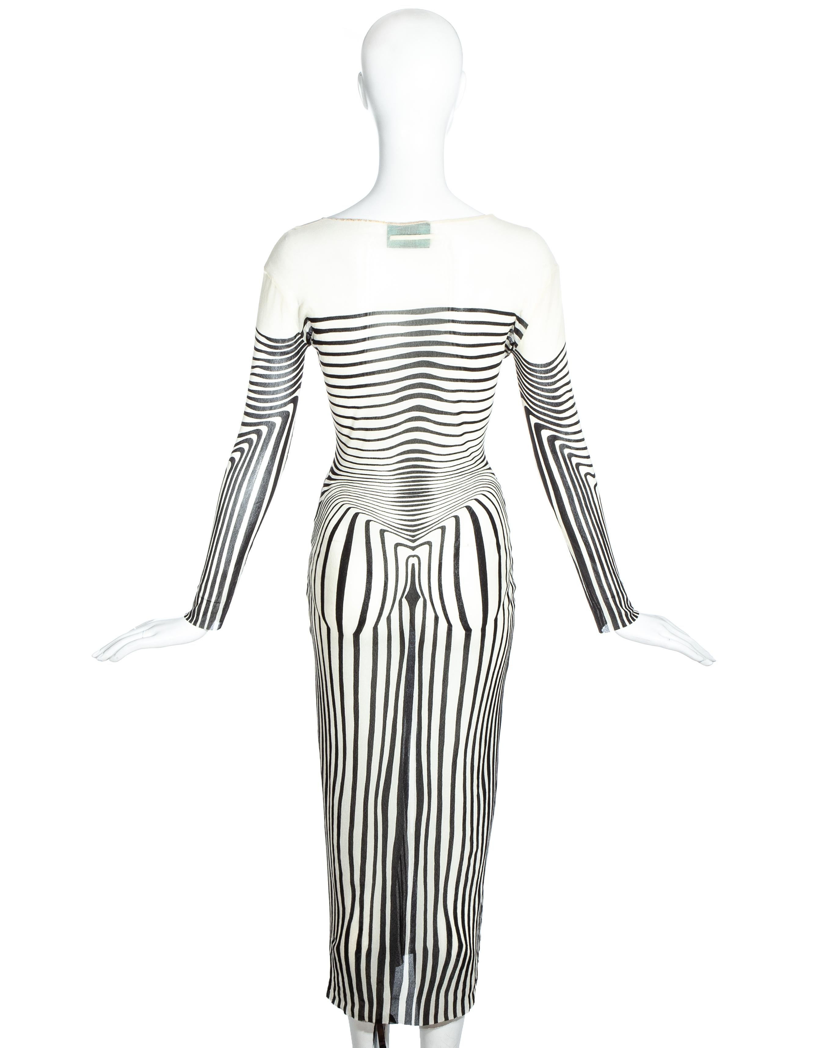 Robe de soirée Jean Paul Gaultier en maille nylon imprimée:: ss 1996 1