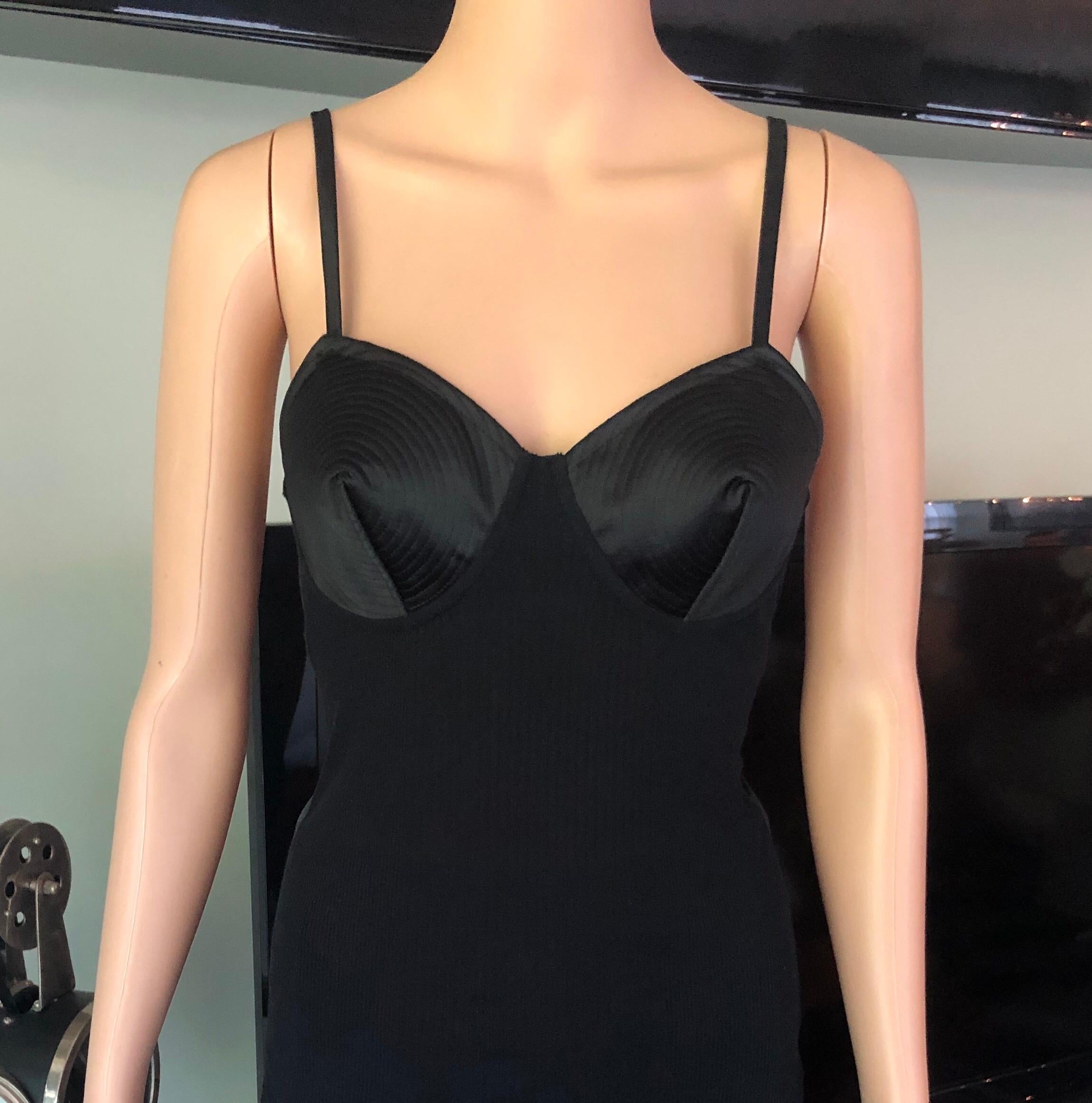 Jean Paul Gaultier Bondage Cone Bra Top and Mini Skirt 2 Piece Set In Good Condition For Sale In Naples, FL