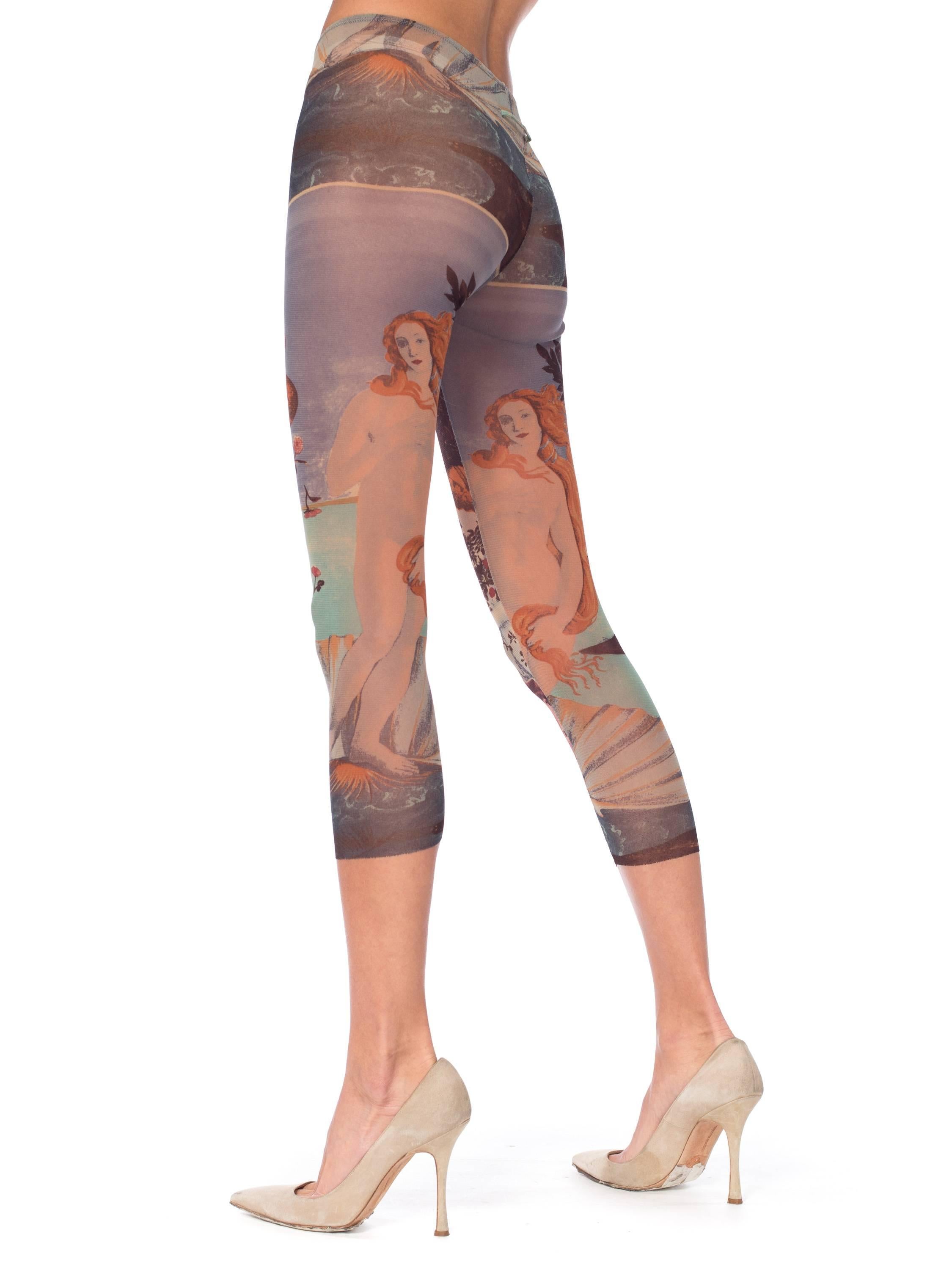 Brown Jean Paul Gaultier Botticelli Venus Sheer Net Leggings