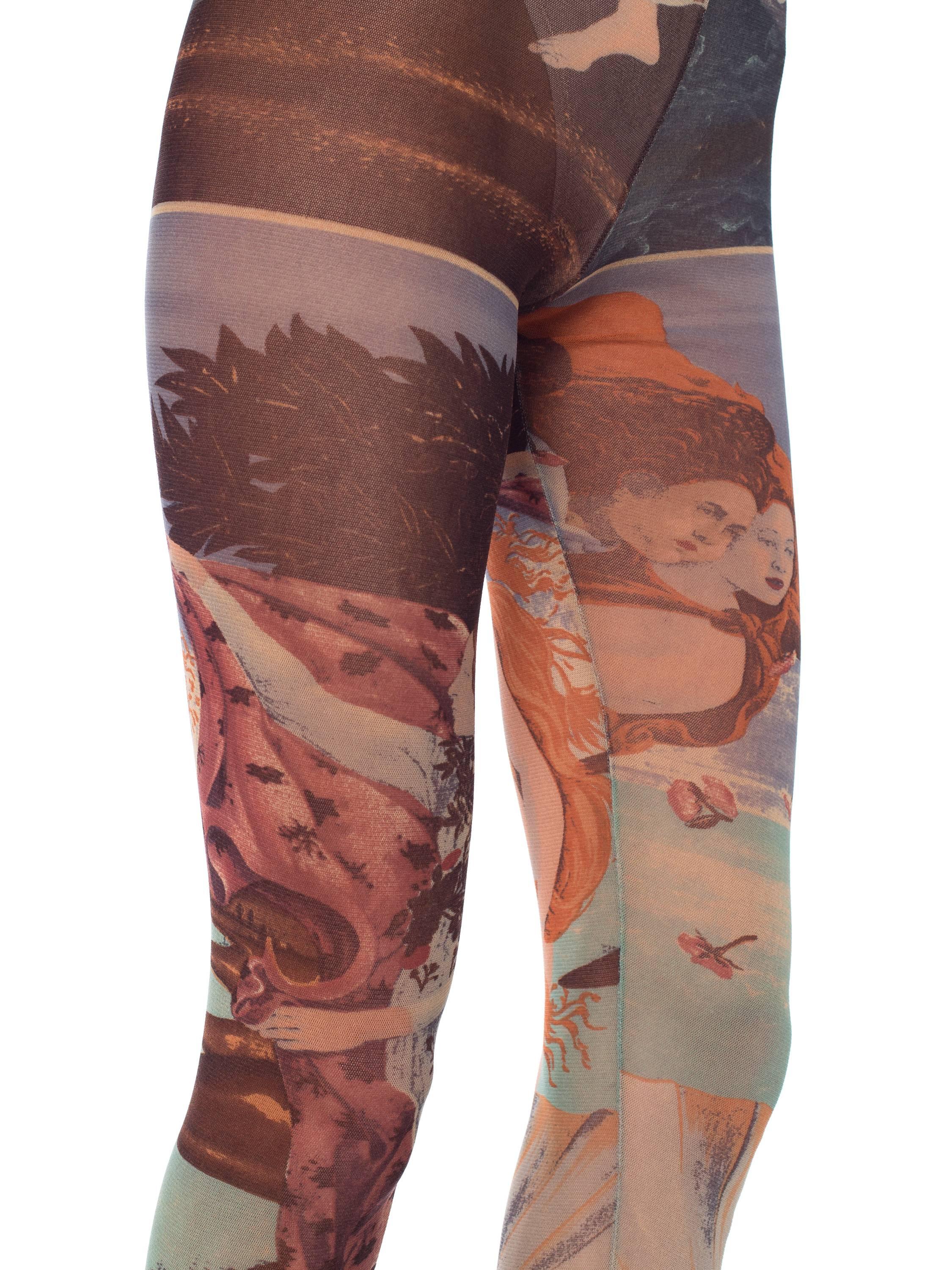 Jean Paul Gaultier Botticelli Venus Sheer Net Leggings In Excellent Condition In New York, NY