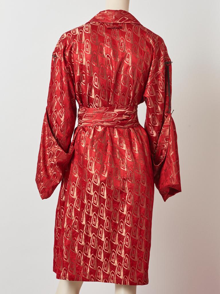 Jean Paul Gaultier Brocade Belted Kimono Inspired Coat In Good Condition In New York, NY