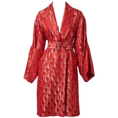 Jean Paul Gaultier Brocade Belted Kimono Inspired Coat