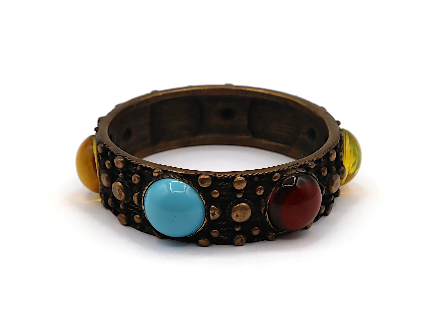 Bracciale JEAN Paul Gaultier Jeans con cabochon di vetro in tonalità bronzo In condizioni buone in vendita a Nice, FR