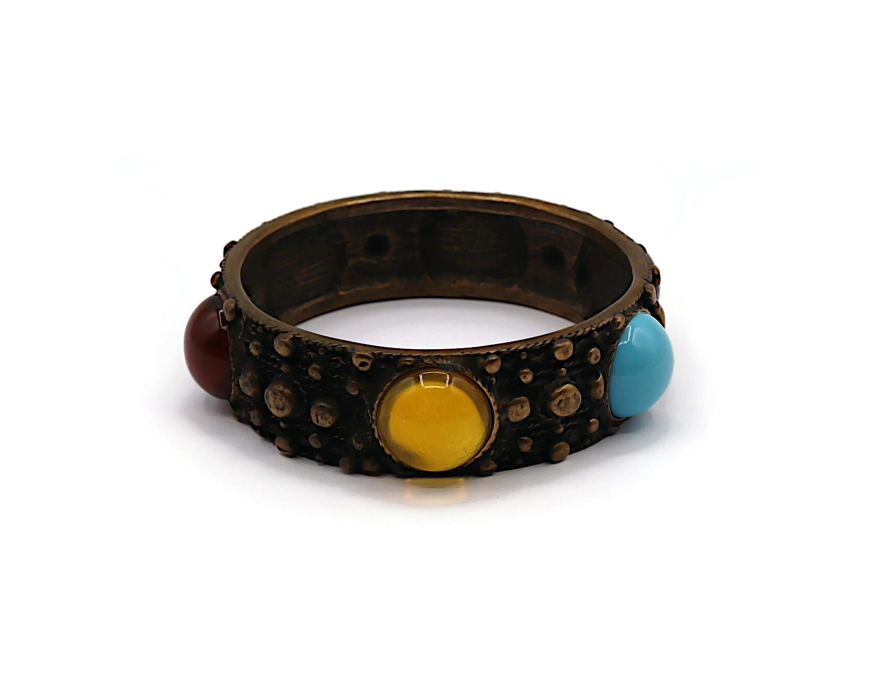 Donna Bracciale JEAN Paul Gaultier Jeans con cabochon di vetro in tonalità bronzo in vendita