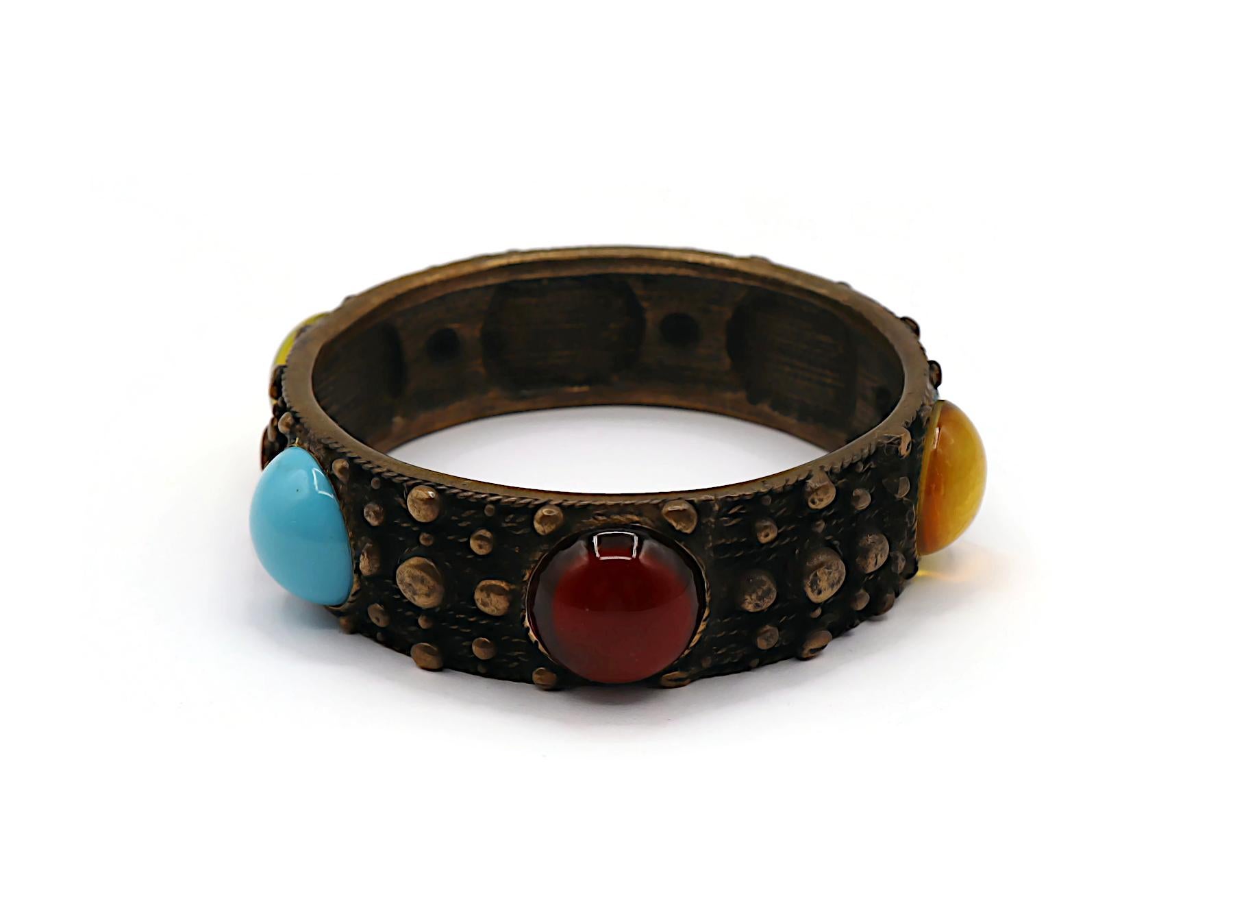 Bracciale JEAN Paul Gaultier Jeans con cabochon di vetro in tonalità bronzo in vendita 1