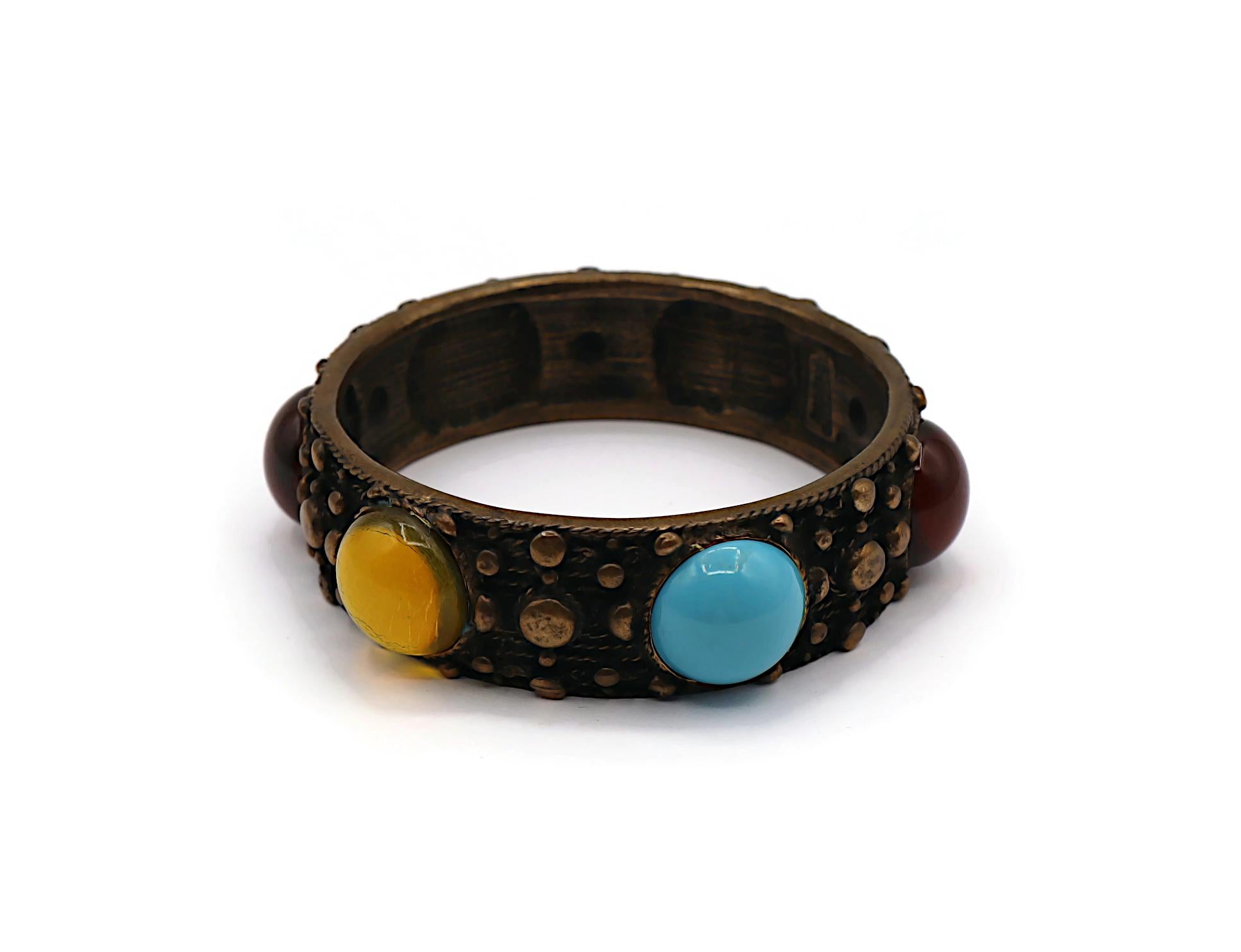 Bracciale JEAN Paul Gaultier Jeans con cabochon di vetro in tonalità bronzo in vendita 2