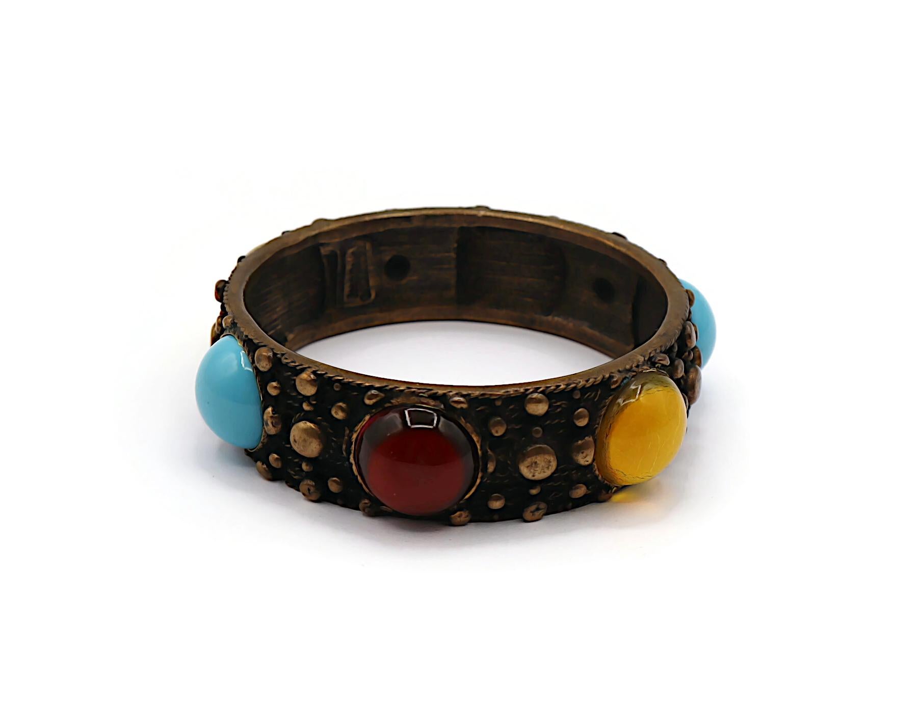 Bracciale JEAN Paul Gaultier Jeans con cabochon di vetro in tonalità bronzo in vendita 3